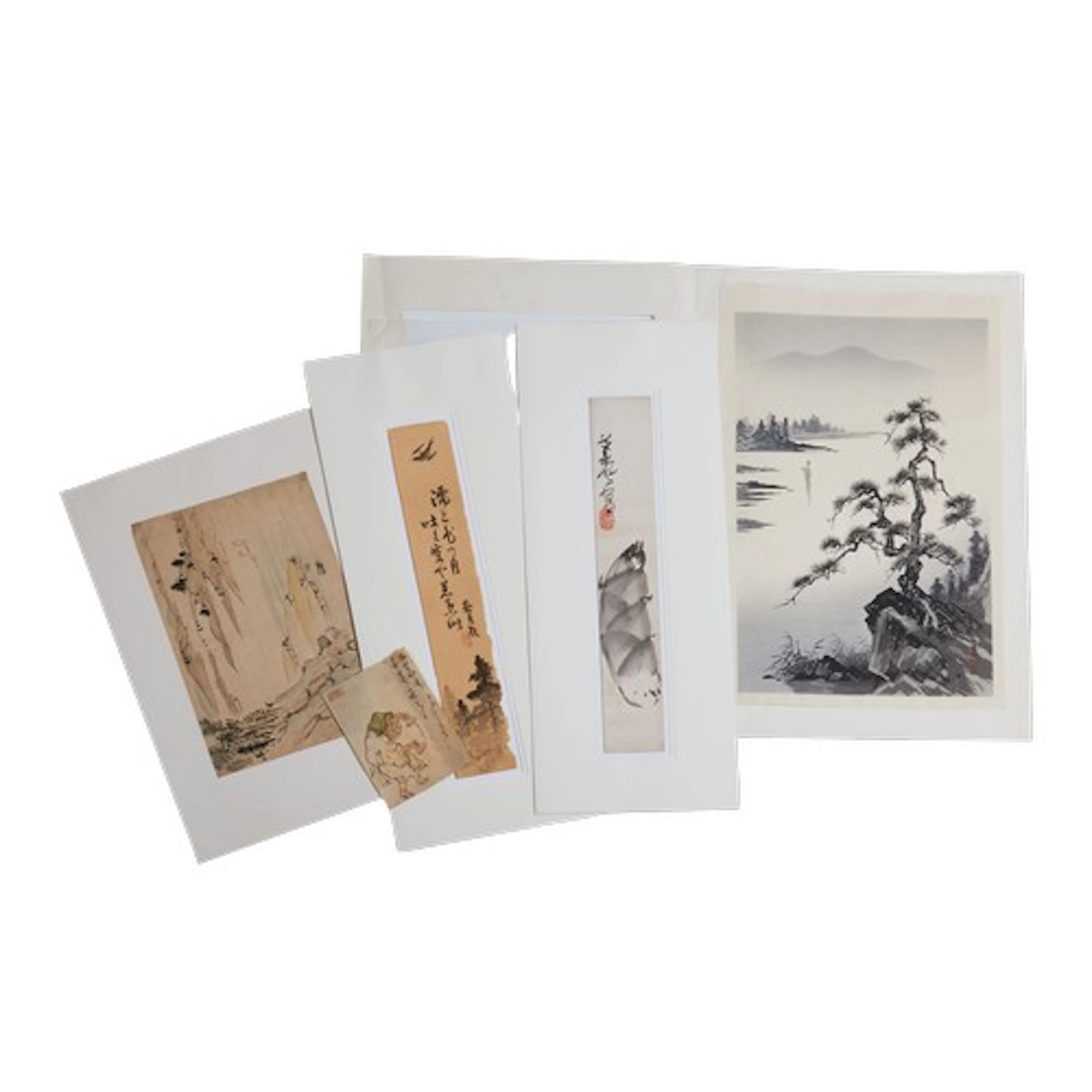 A GROUP OF FOUR JAPANESE MOUNTED WATERCOLOURS The lot compri...
