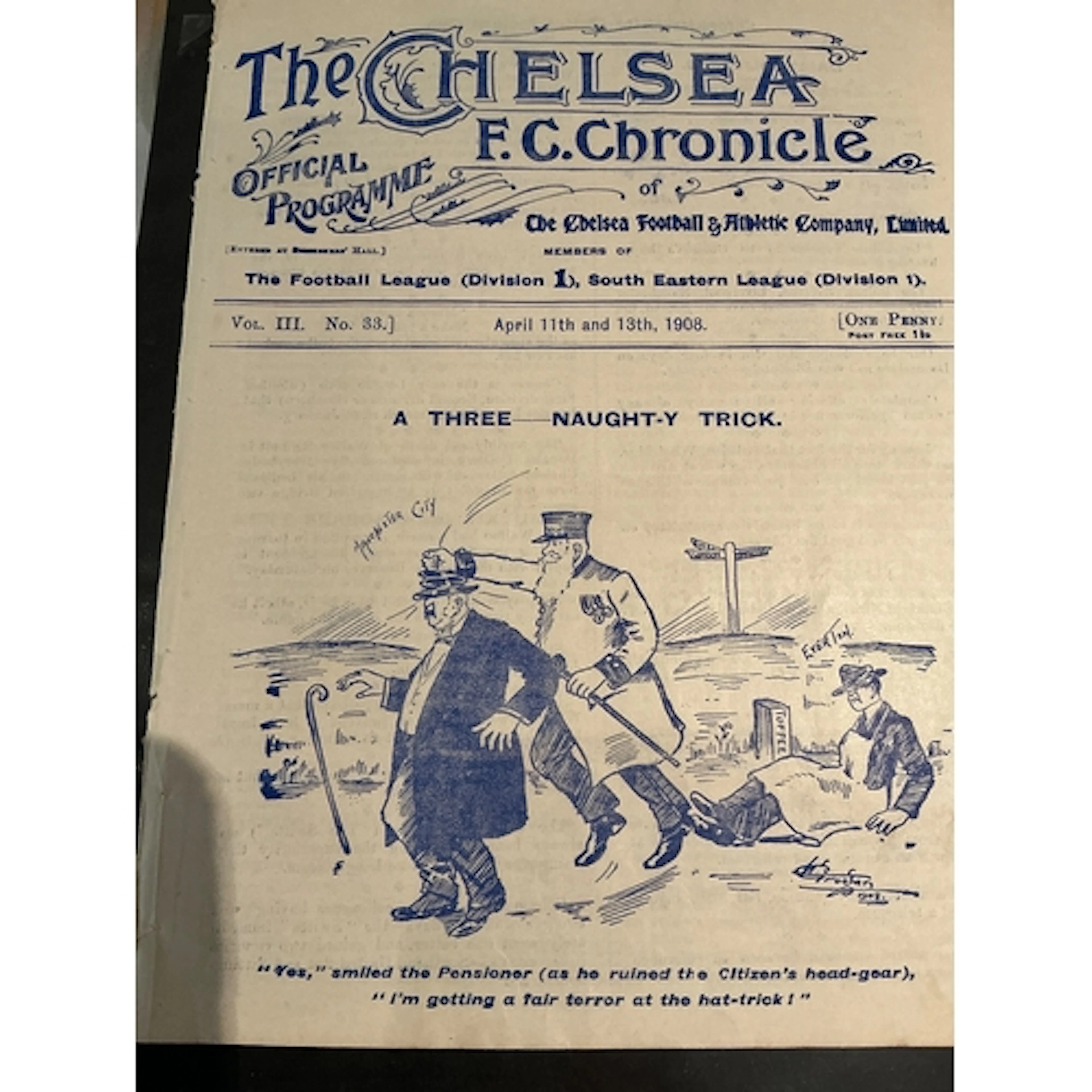 1907 - 1908 Chelsea v Preston + Clapton Orient Football Prog...