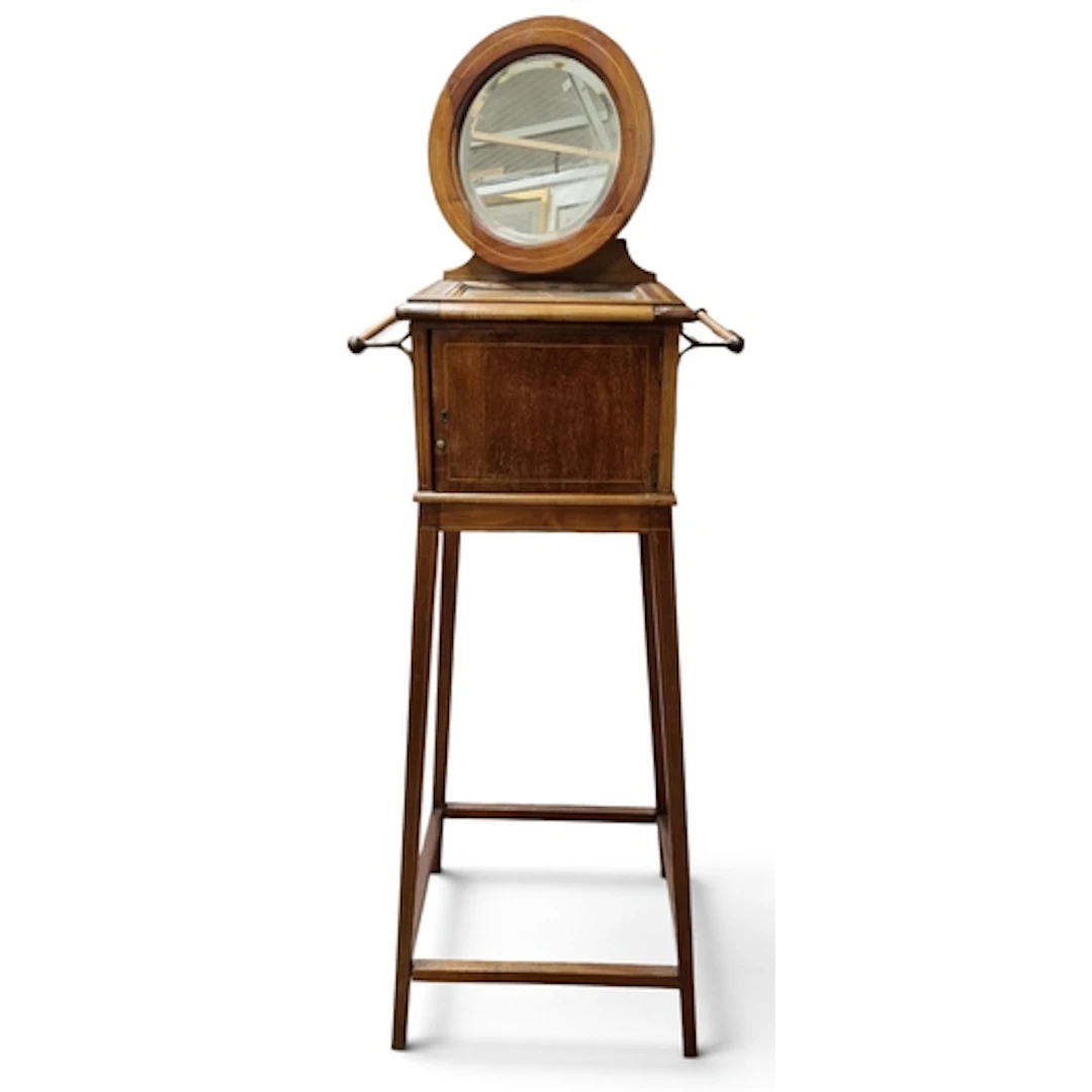 An Edwardian Mahogany Vanity Stand with single door front an...