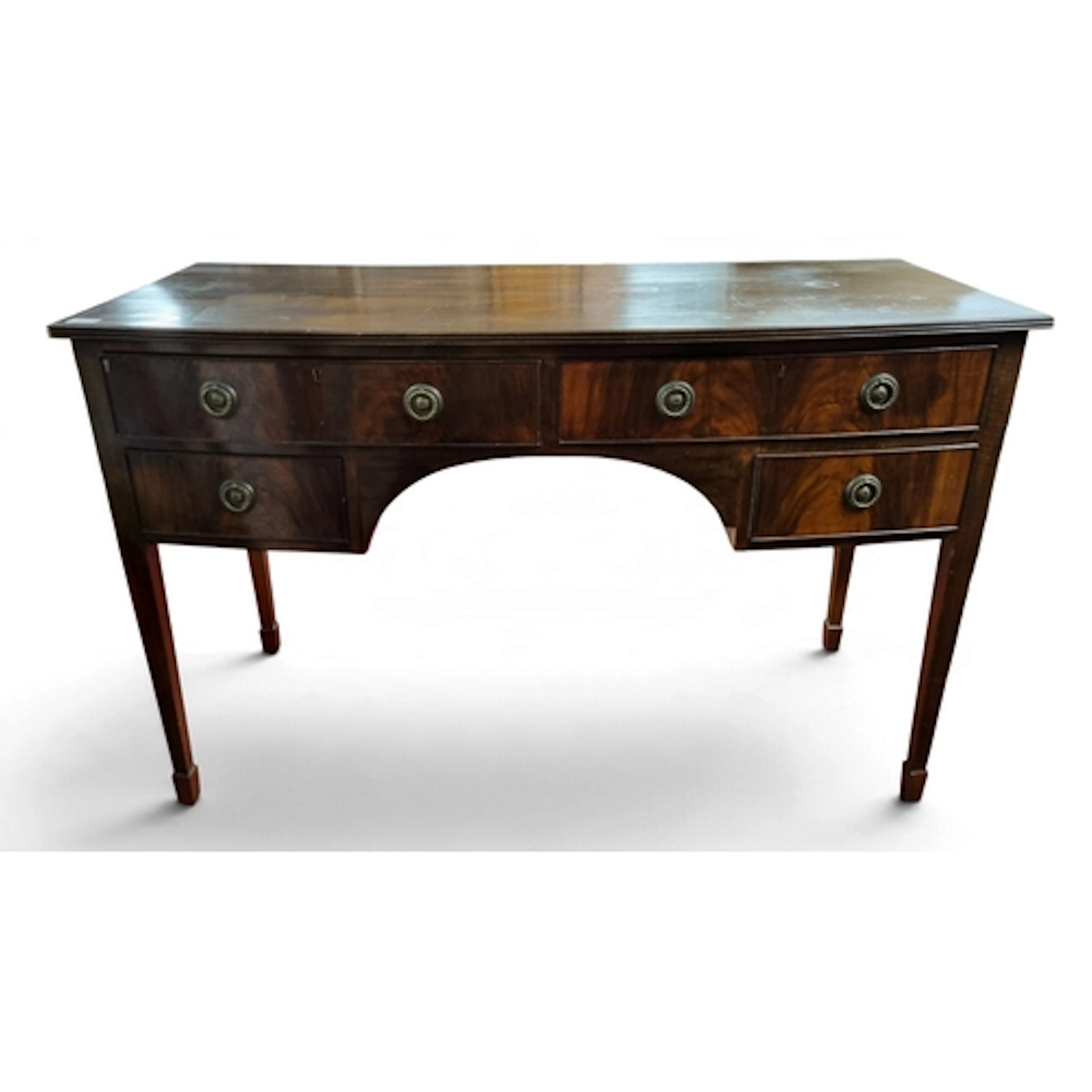 A 19th Century Mahogany kneehole Side Table on square suppor...