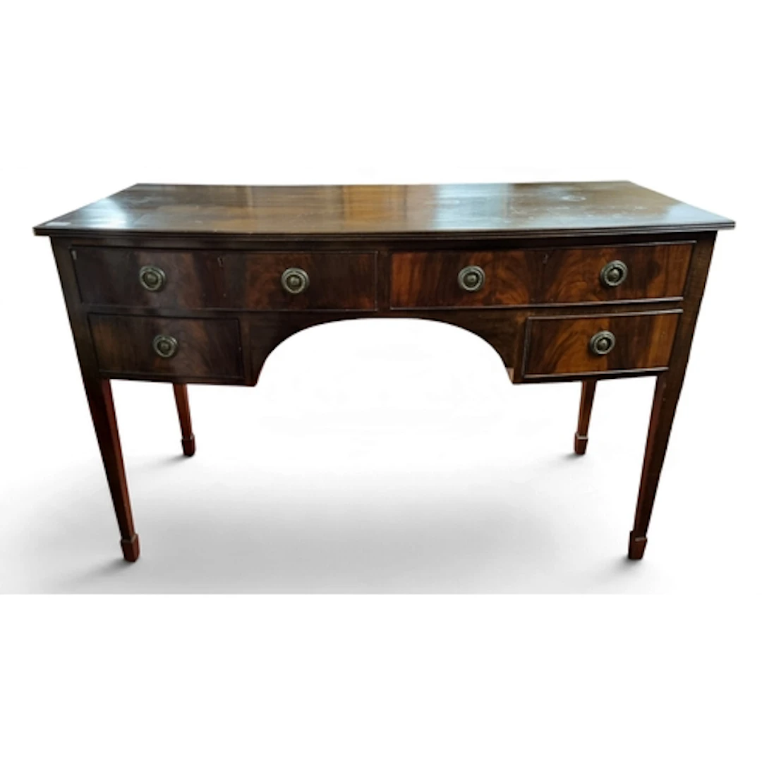A 19th Century Mahogany kneehole Side Table on square suppor...