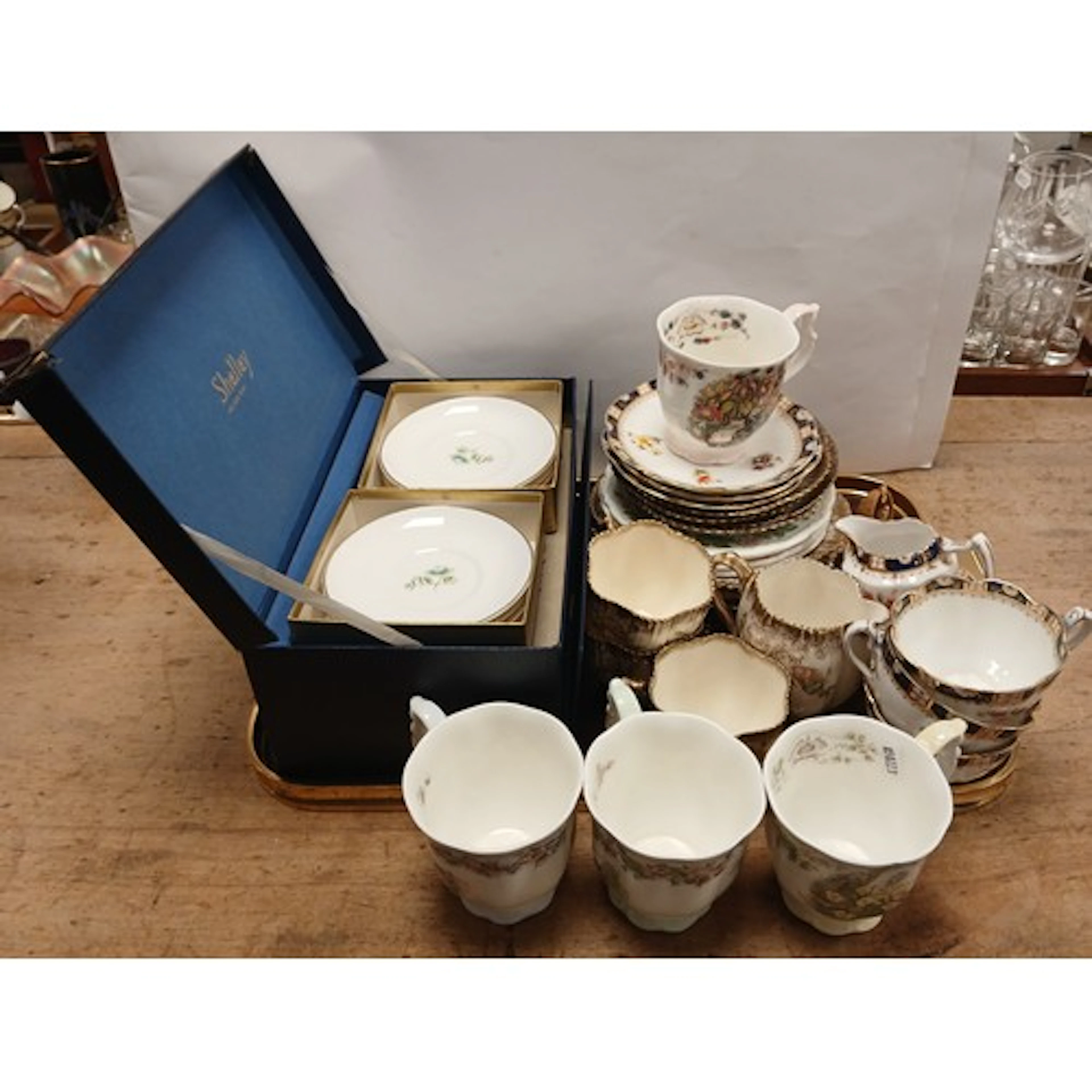Collection of four Royal Doulton seasonal mugs, Shelley Chin...
