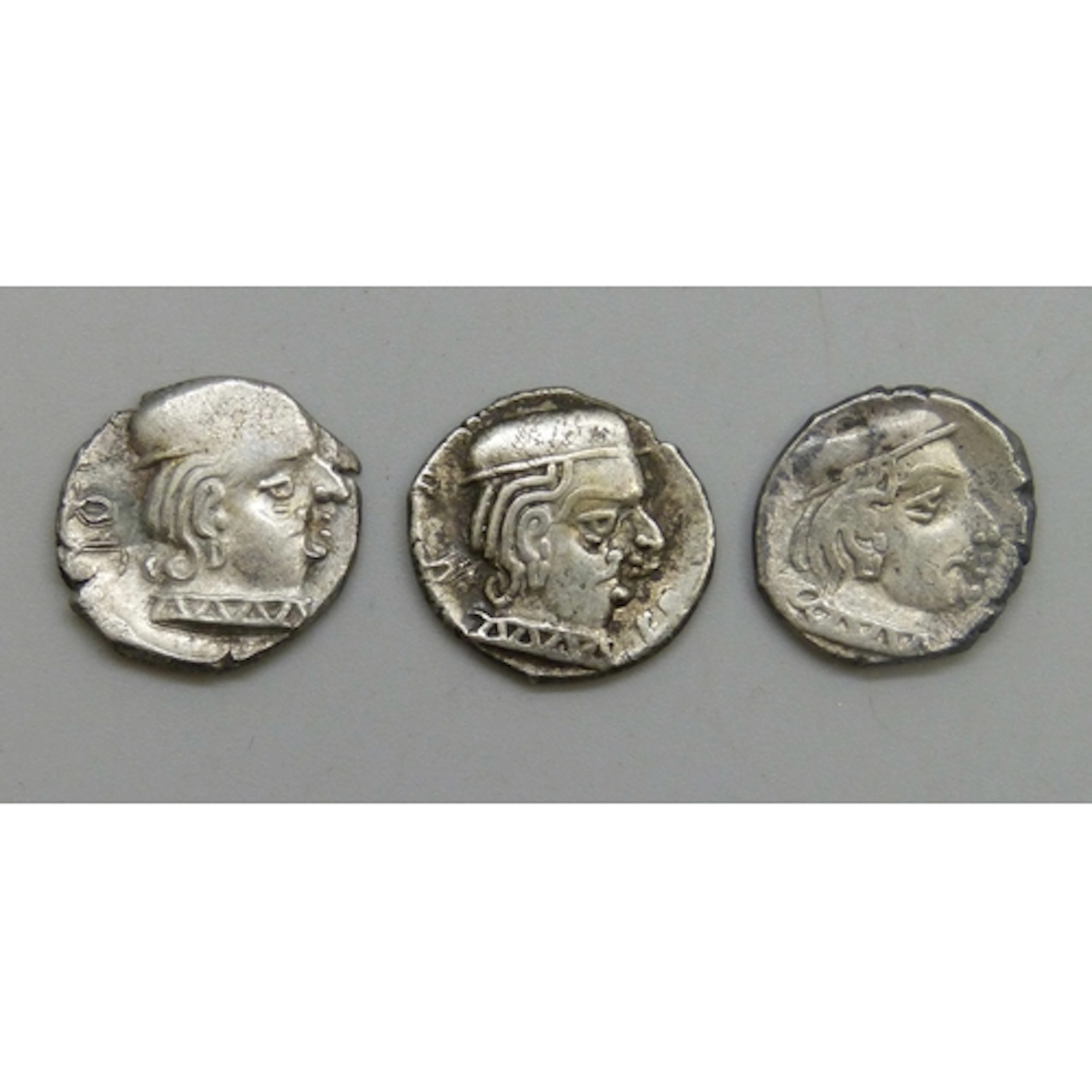 Three Ancient Indian Kshatrapa Dynasty silver coins (50AD-45...