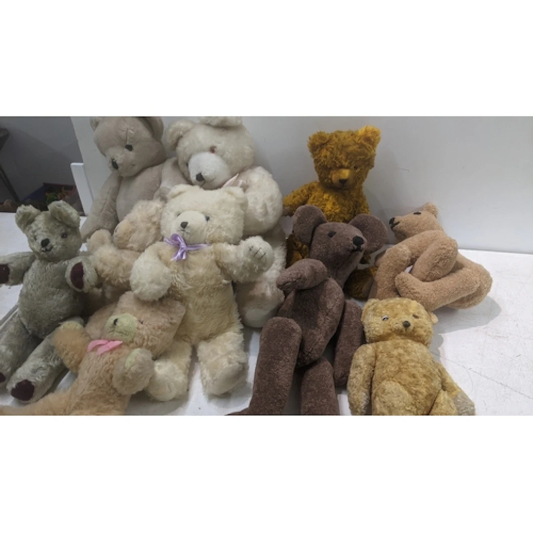 A collection of teddy bears, some A/F of varying sizes and s...