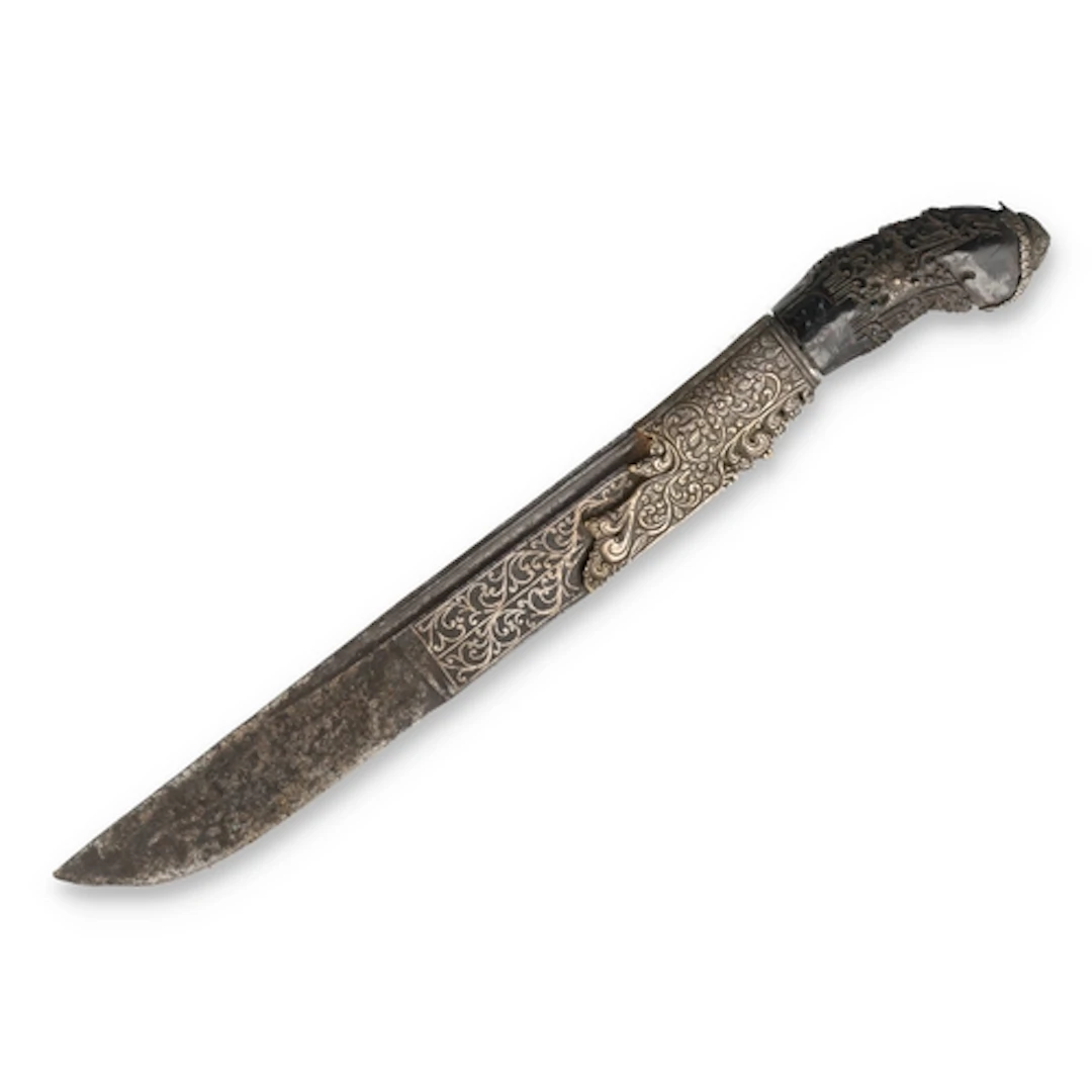AN 18TH CENTURY SRI-LANKAN CEYLONESE PIHA-KAETTA KNIFE OR DA...