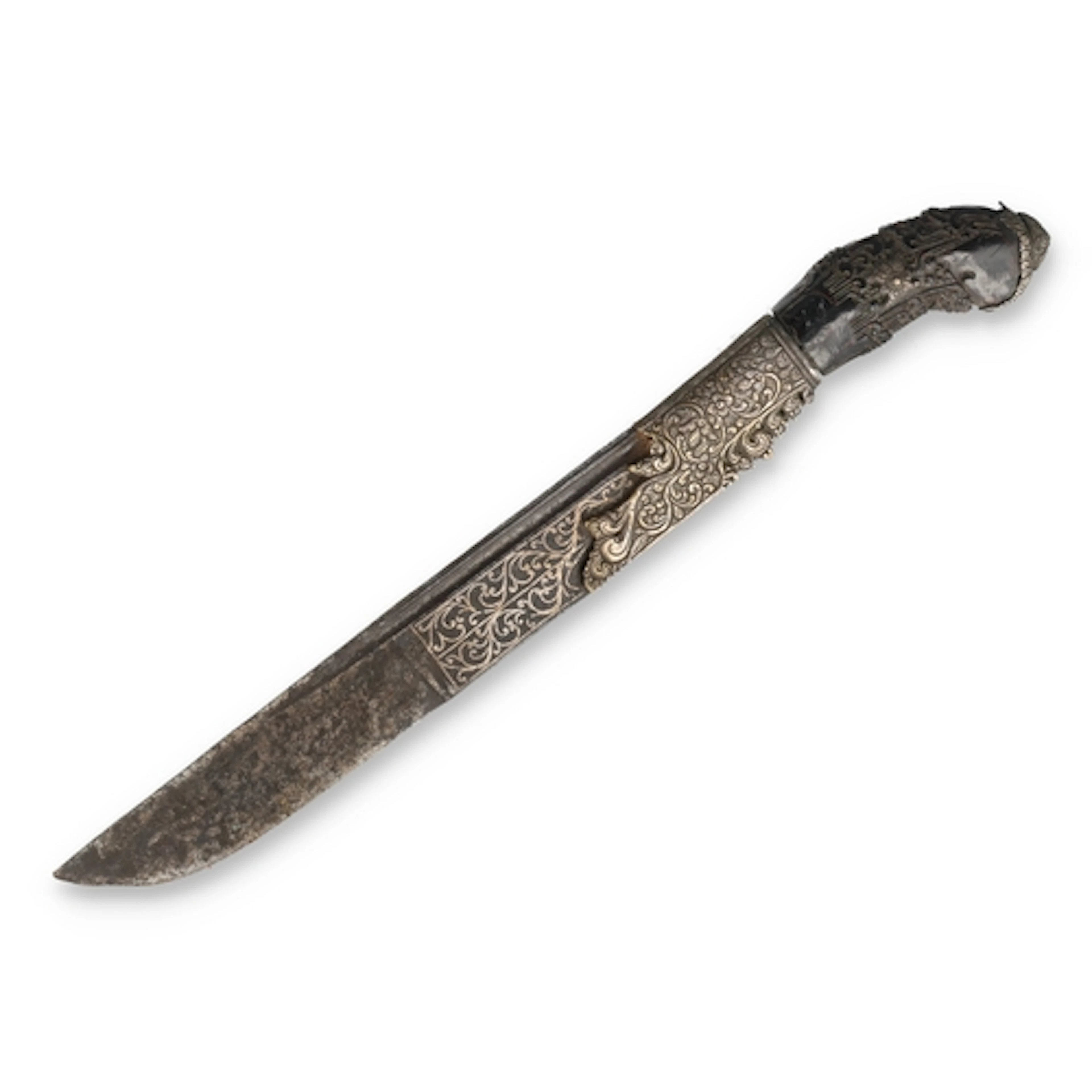 AN 18TH CENTURY SRI-LANKAN CEYLONESE PIHA-KAETTA KNIFE OR DA...