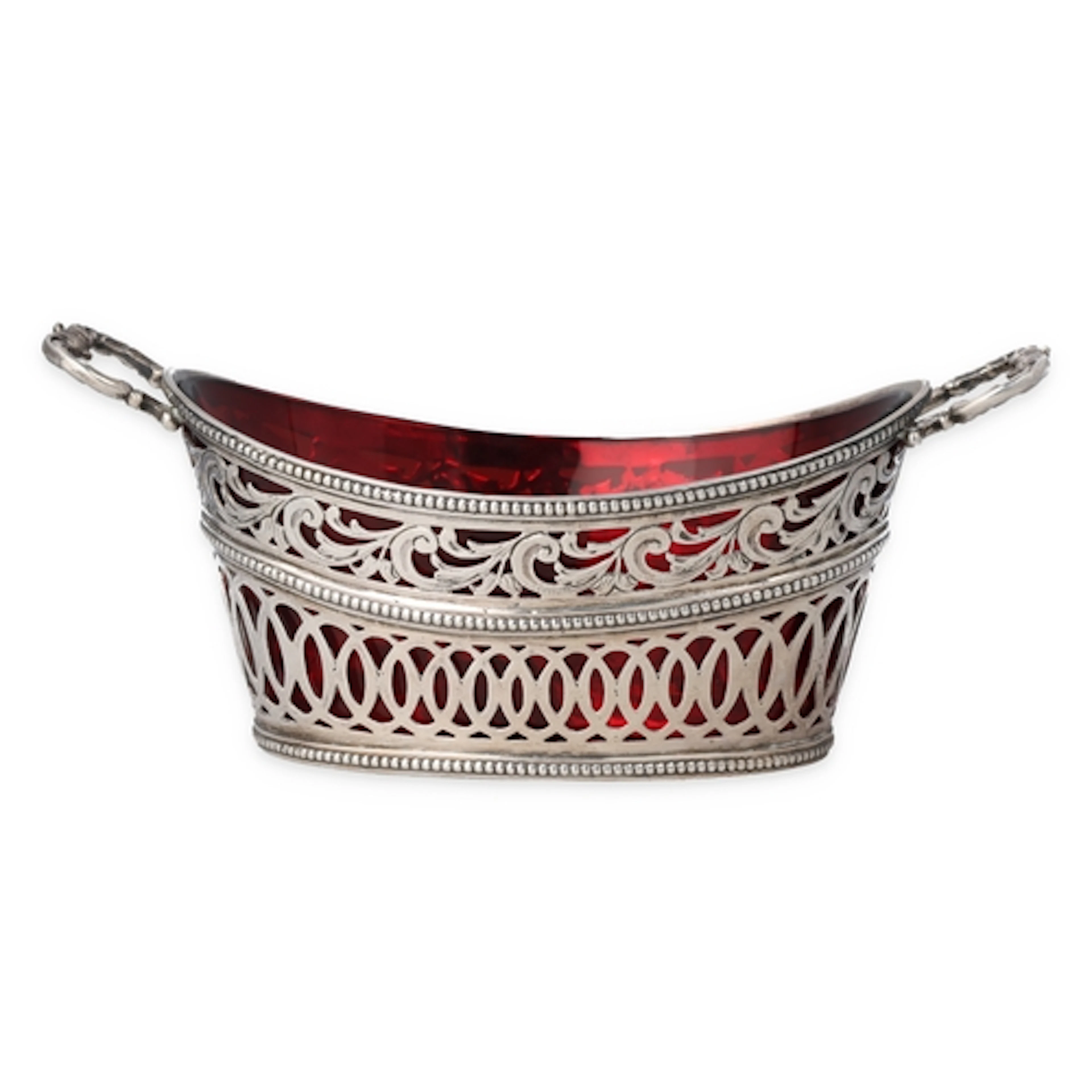 A NEO-CLASSICAL STYLE SILVER BASKET, ENGLISH IMPORT MARKS FO...