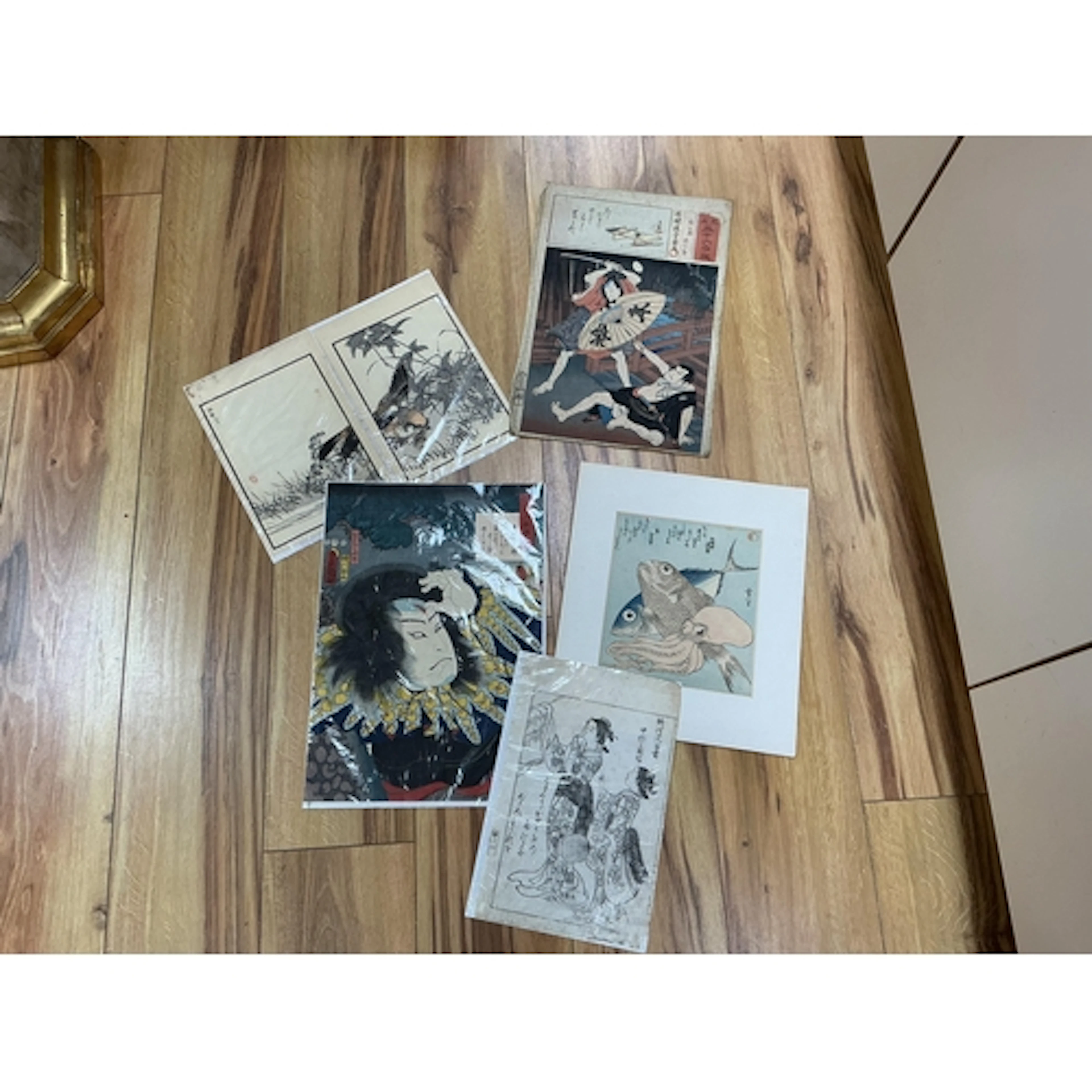 A collection of Japanese woodblock prints to include after U...