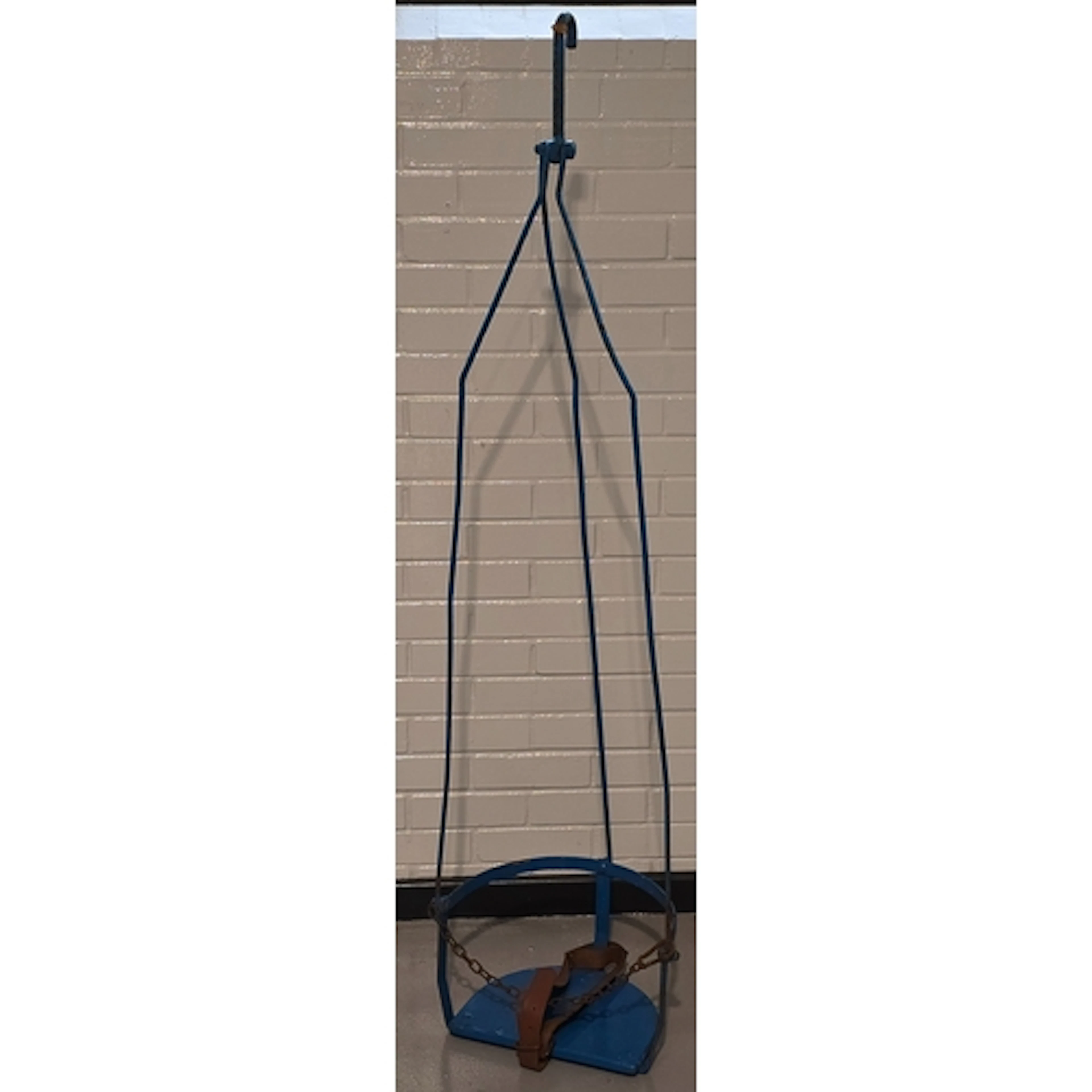 Vintage 1930s metal blue painted fairground swing seat 170cm...