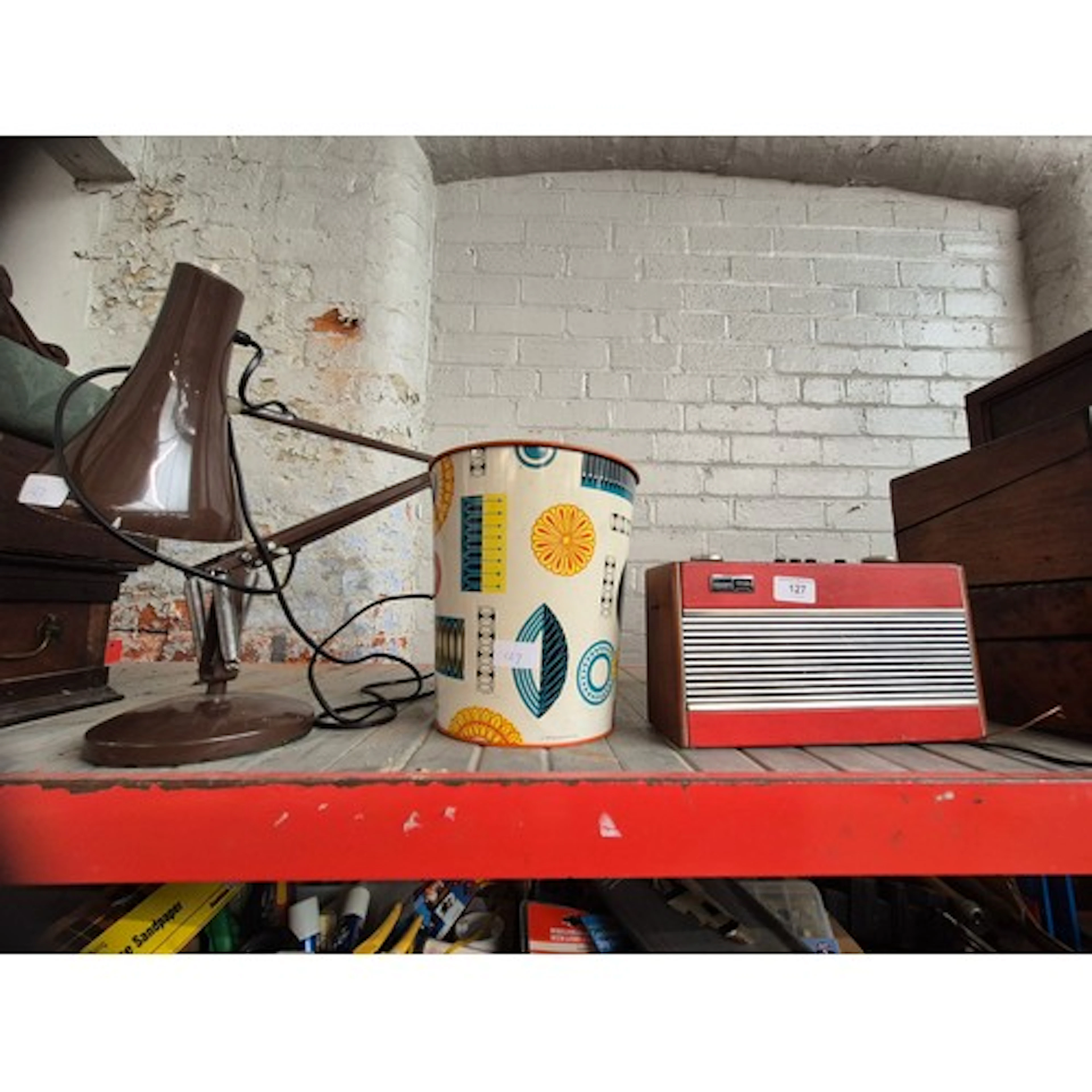 A vintage Roberts R600 radio, a Herbert Terry angle poise la...