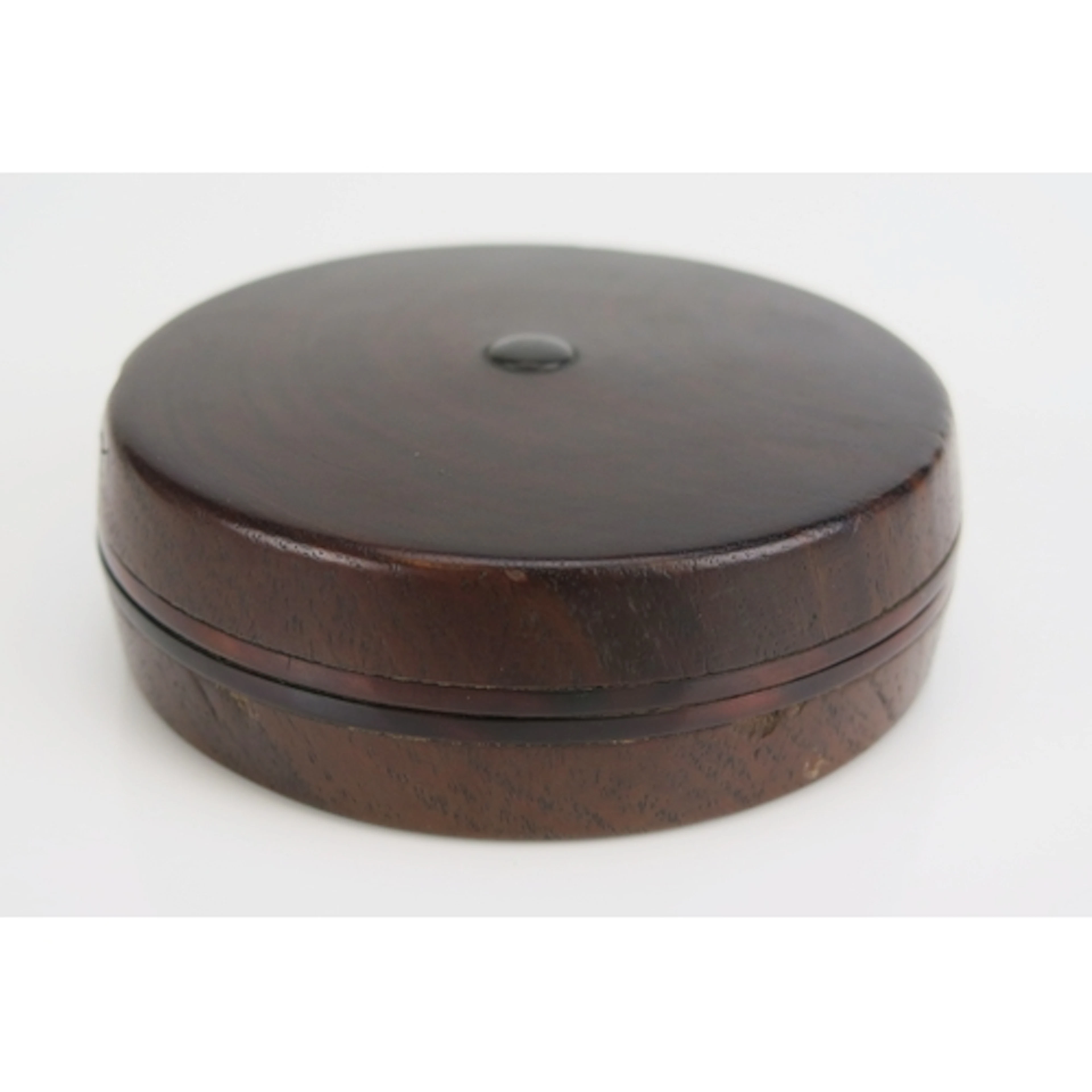 OF THEATRICAL INTEREST, A 19th century treen snuff box of ci...