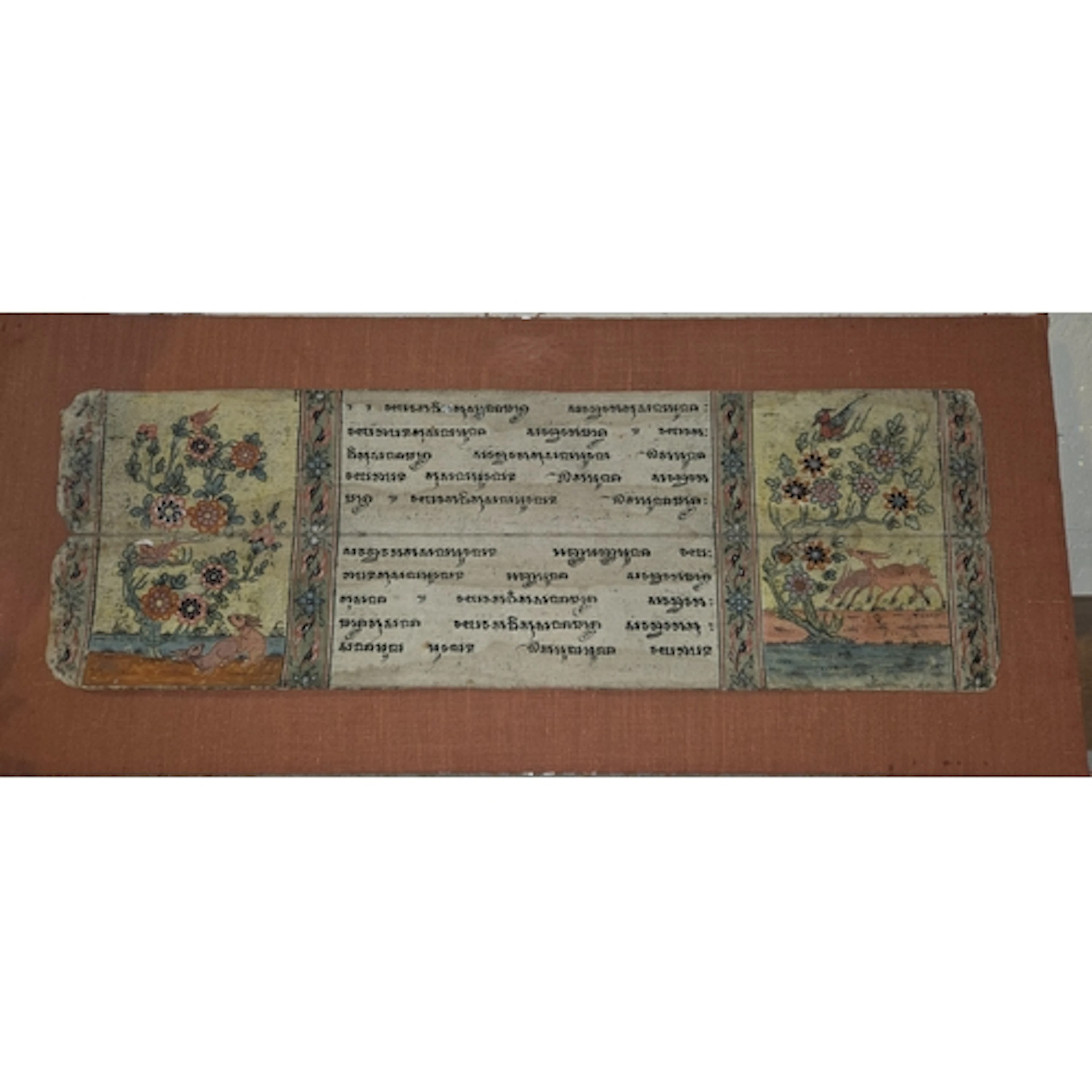 A 19th century Thai folding manuscript with handpainted deco...