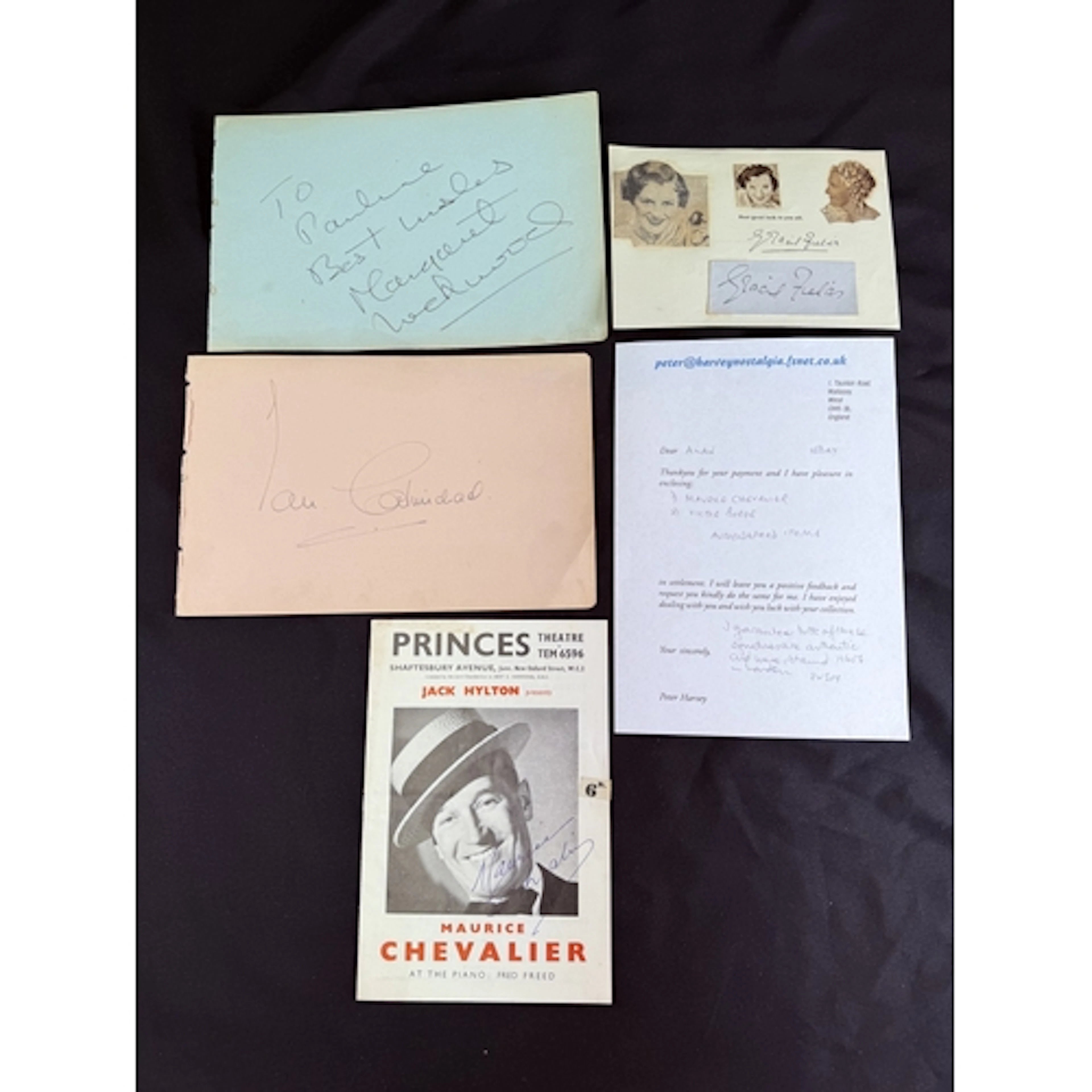 AUTOGRAPHS - Ian Carmichael autographed card, Maurice Cheval...