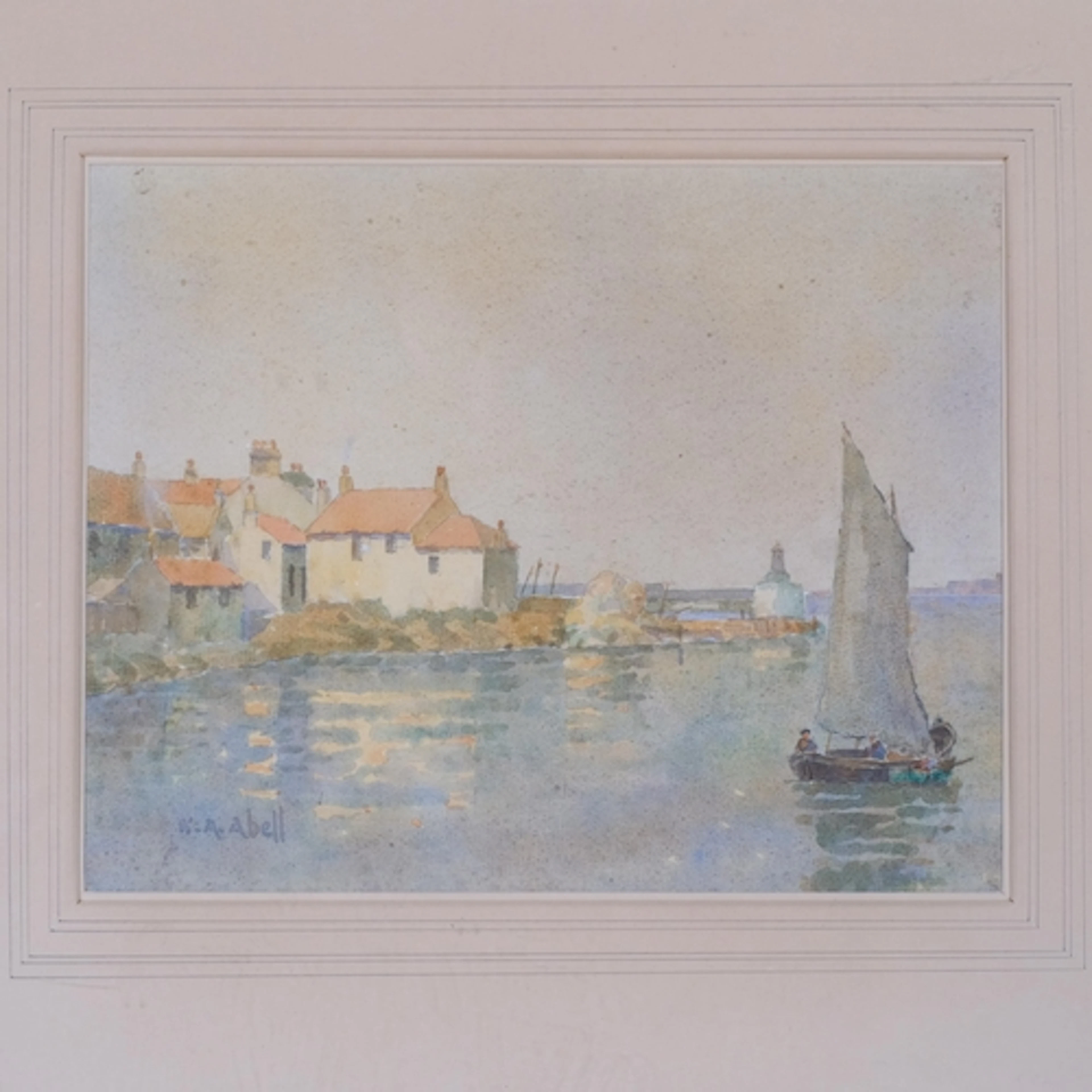 William A Abell (active 1917 - 1940), Scottish harbour scene...