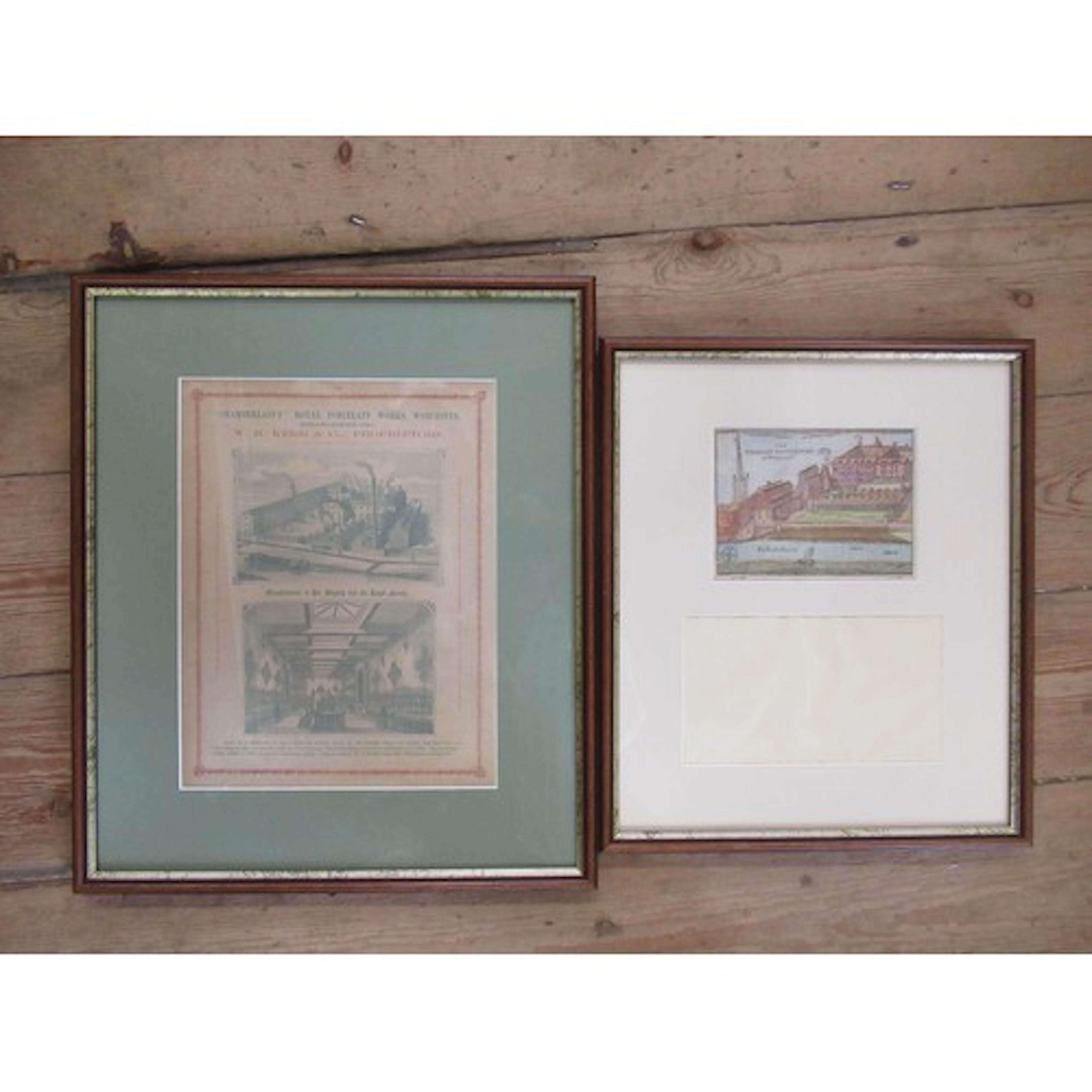 An antique colour print, The Porcelain Manufactory at Worces...