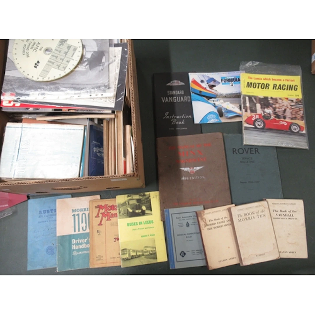 Quantity of motor car ephemera, including early manuals