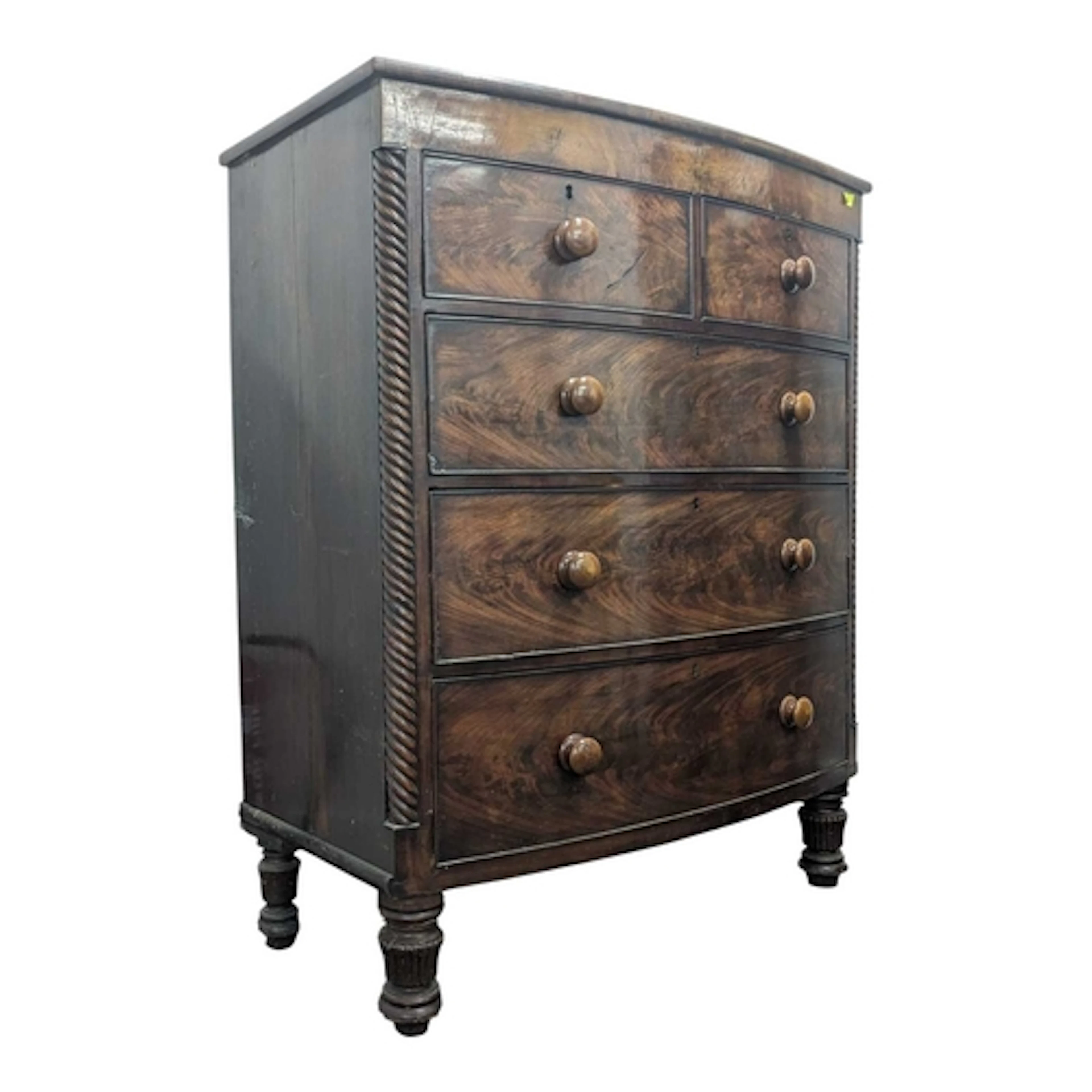 A large 19th century Victorian mahogany bow front chest of d...