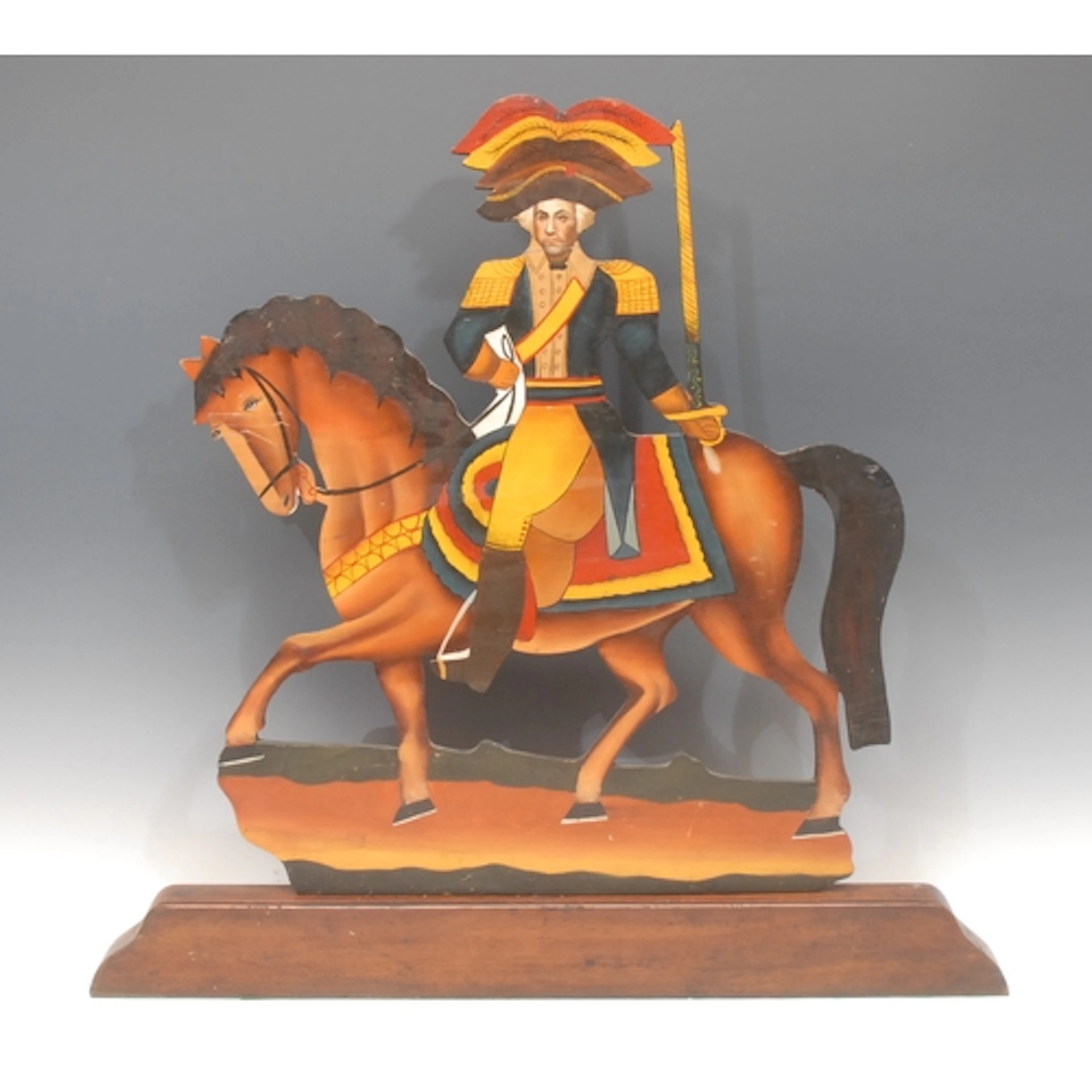 A mid century dummy board, as George Washington on horseback...