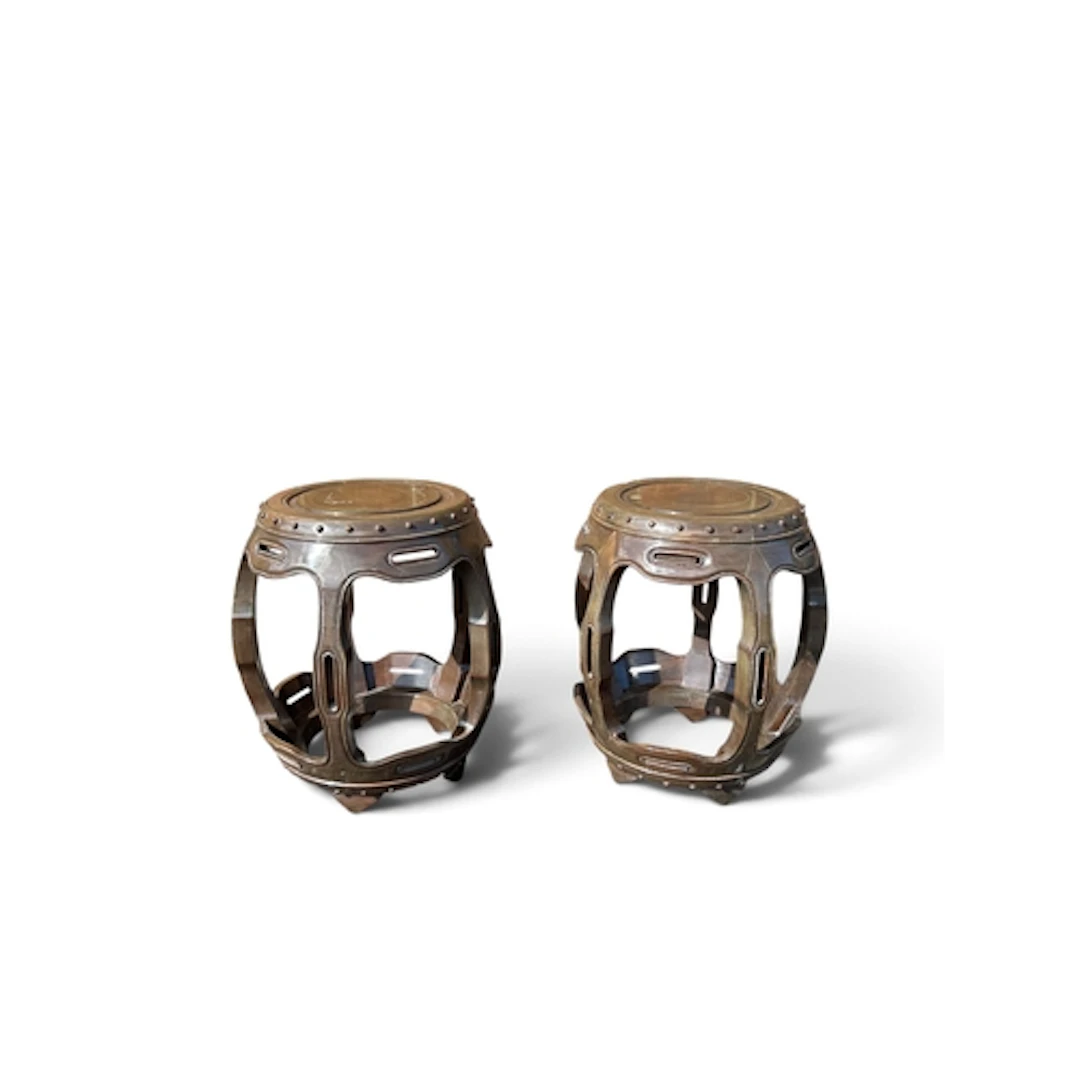 A PAIR OF FAUX BRONZE STANDS Height - 47 cm ...
