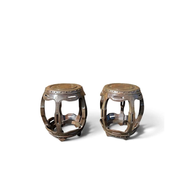 A PAIR OF FAUX BRONZE STANDS Height - 47 cm ...