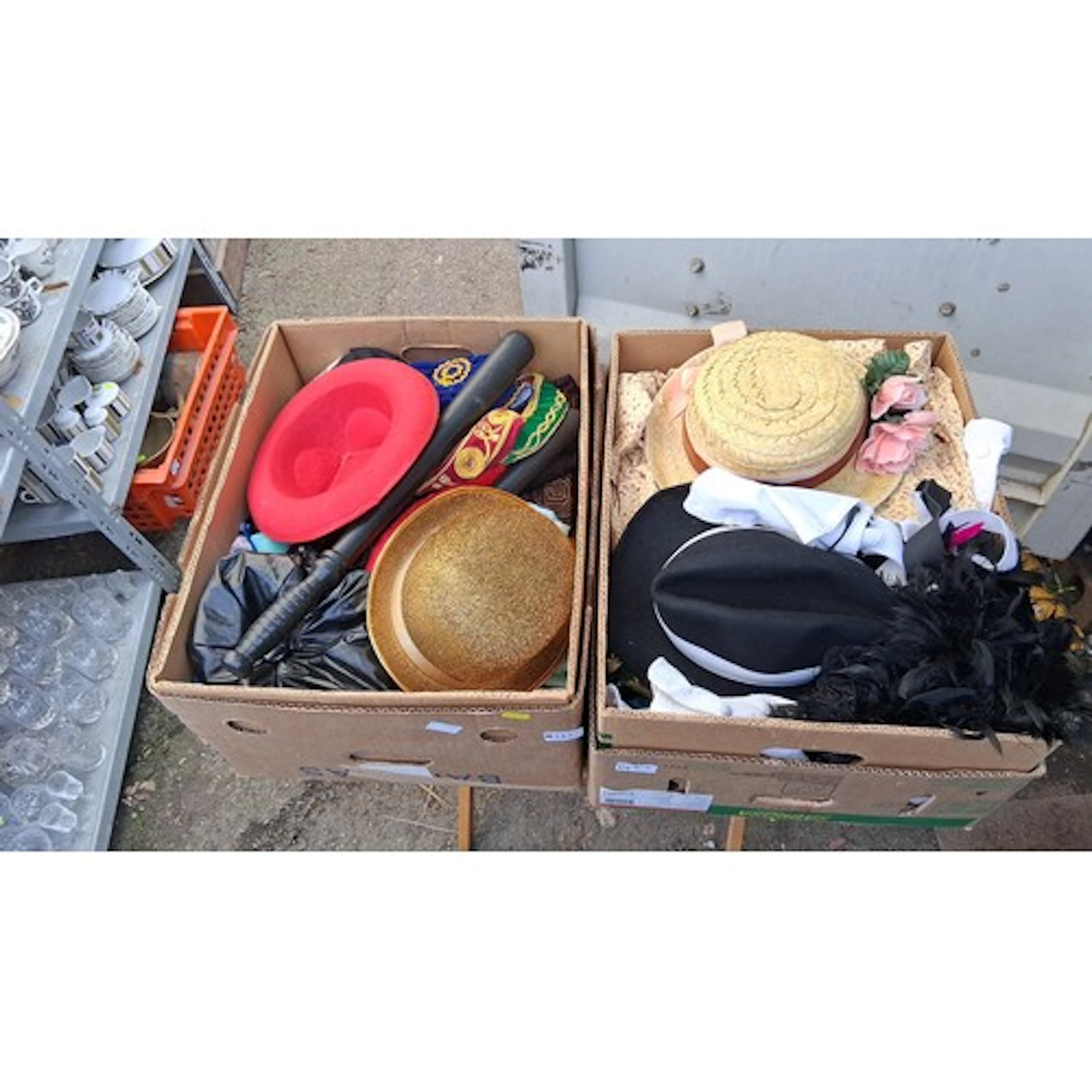 A group of assorted costume and theatrical accessories, incl...