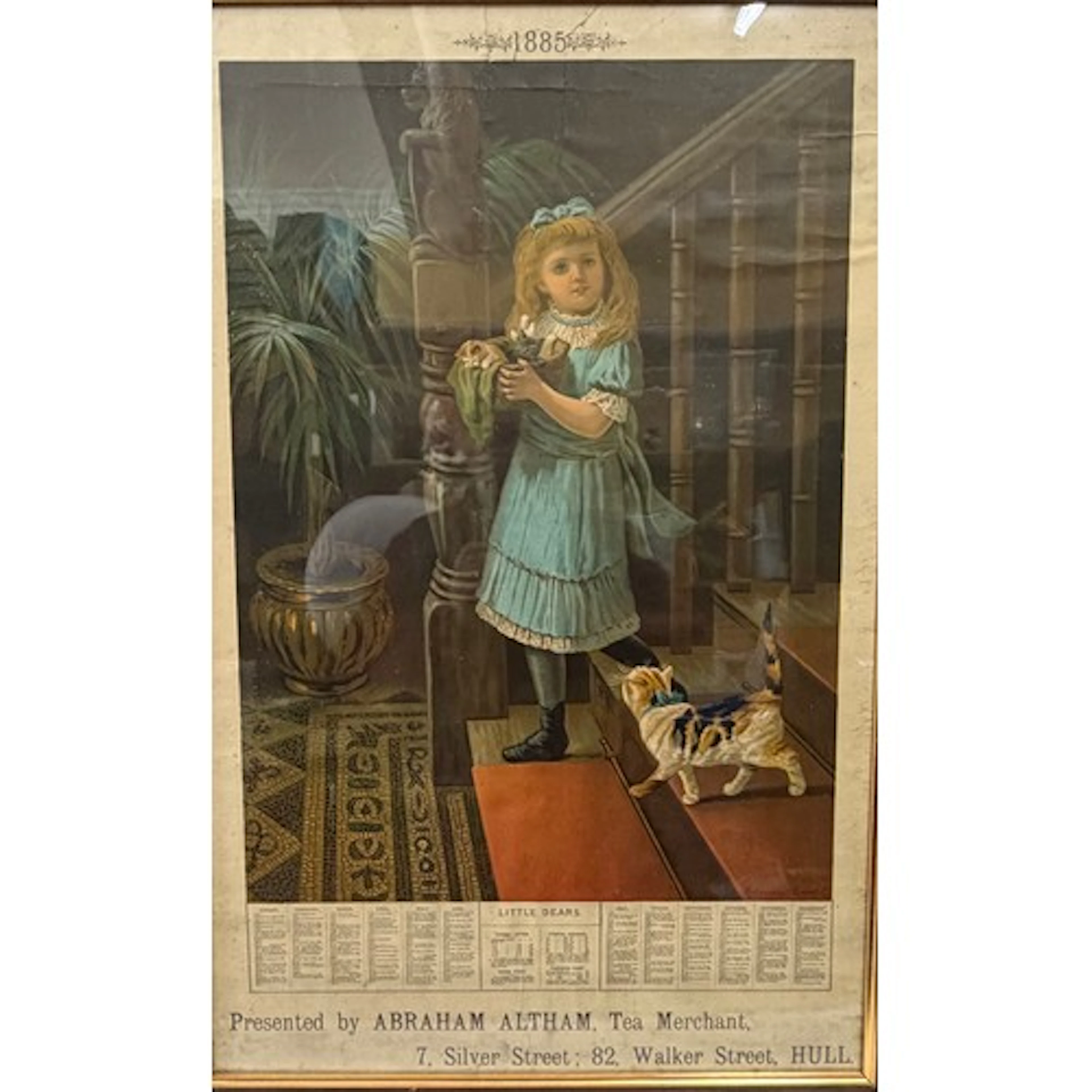 Hull interest. A vintage 1885 framed print titled 'Little De...