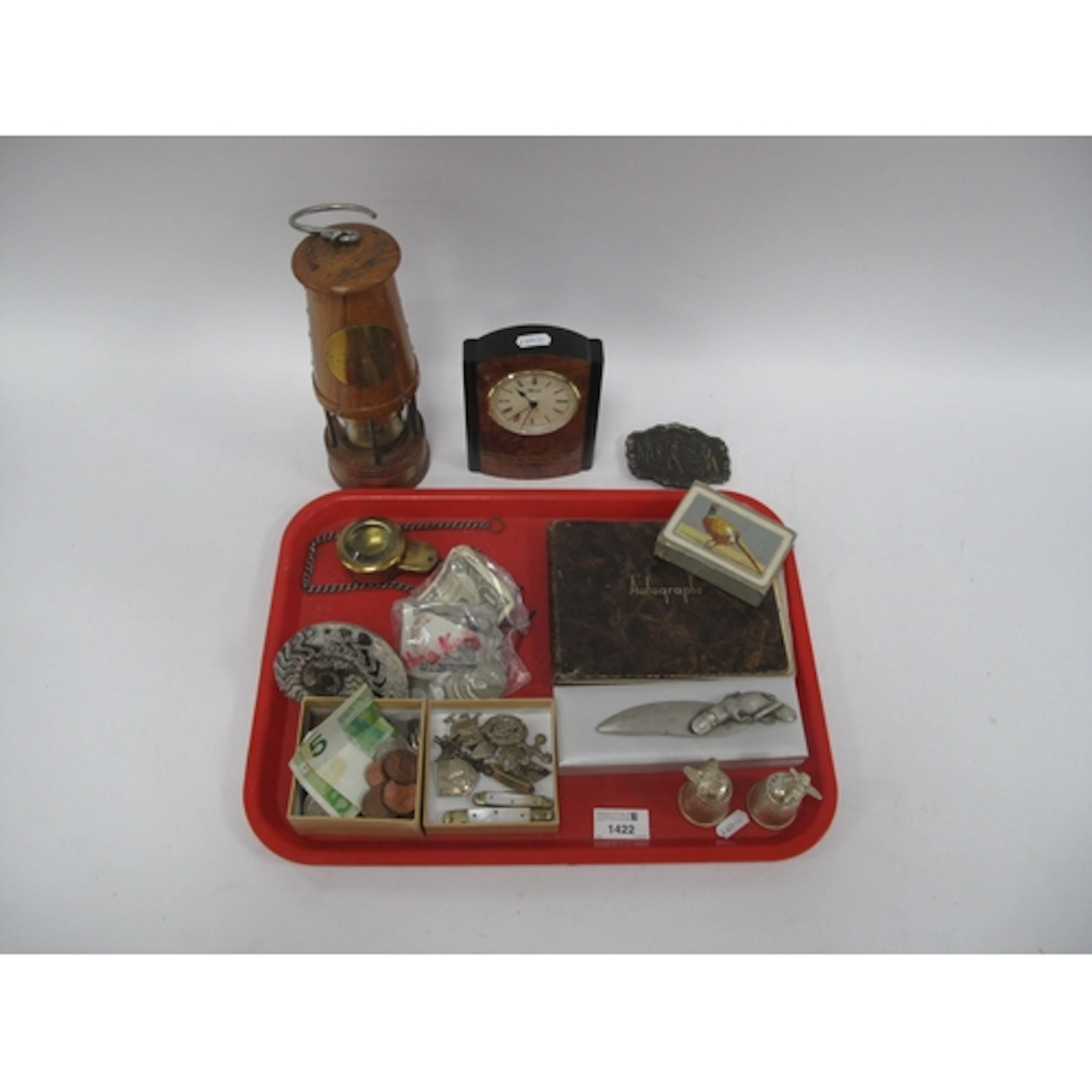 Collectables, to include wooden cased miner's safety lamp (B...