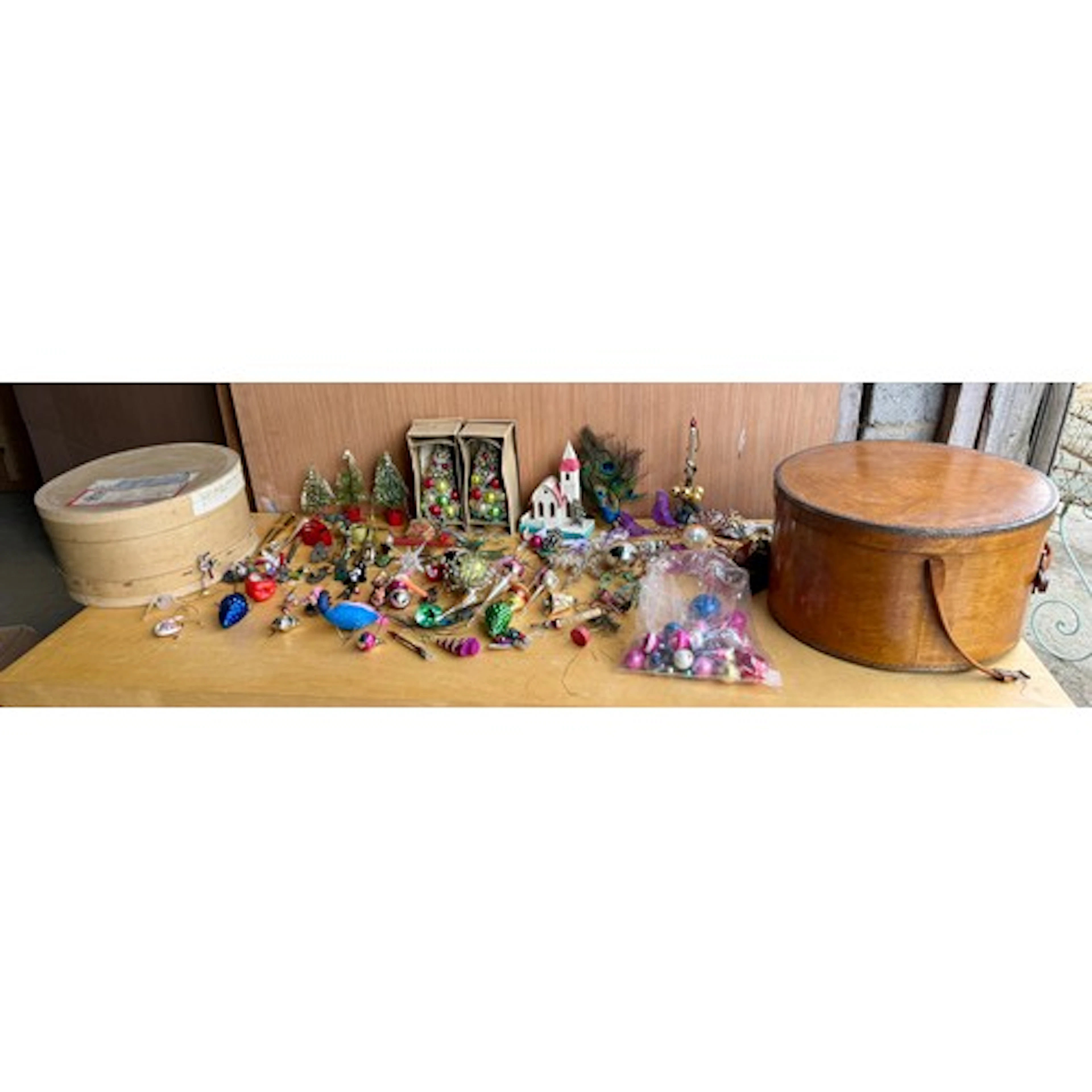A quantity of vintage Christmas tree decorations to include ...