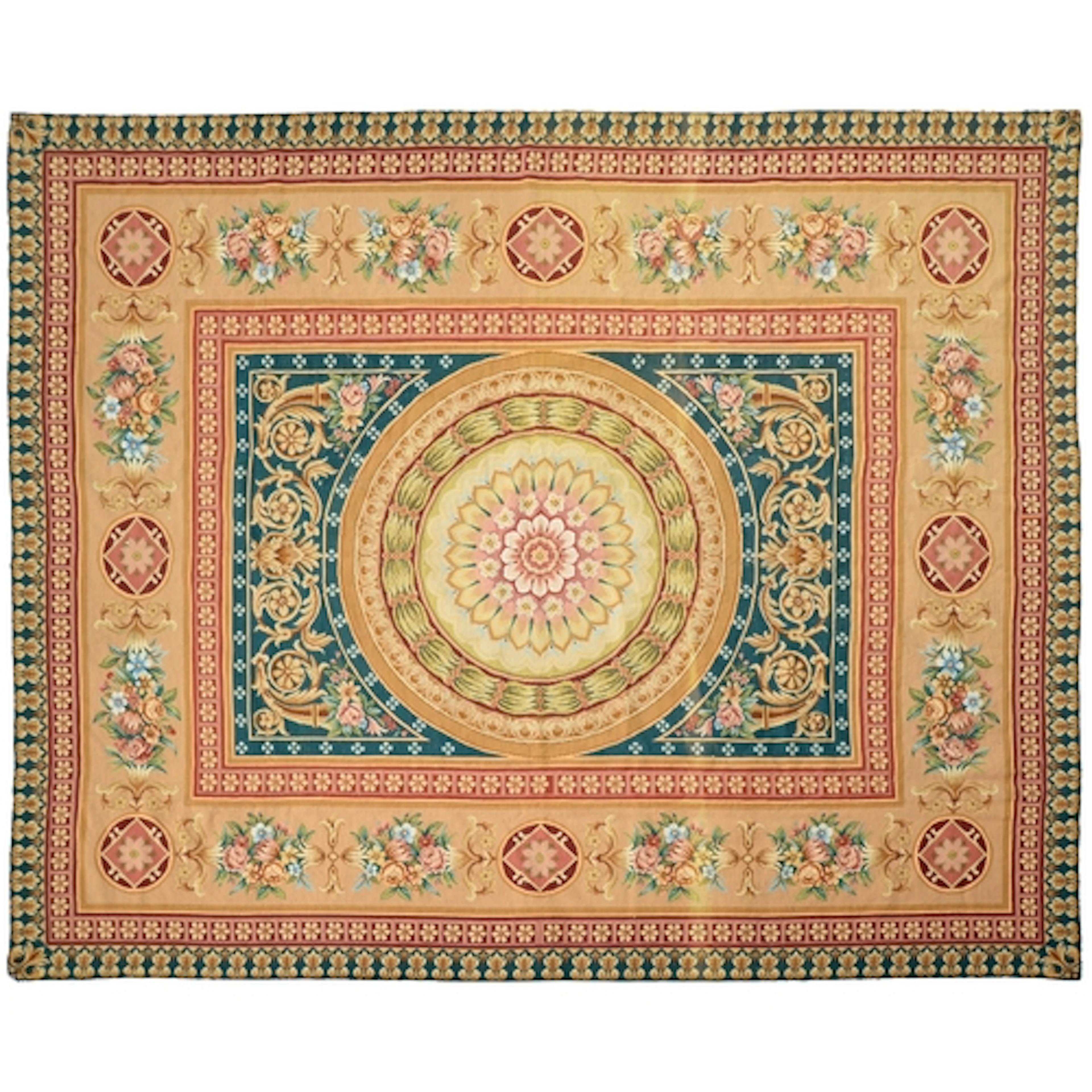 A needlepoint rug, in Louis XVI Aubusson-style, 300 x 241cm...
