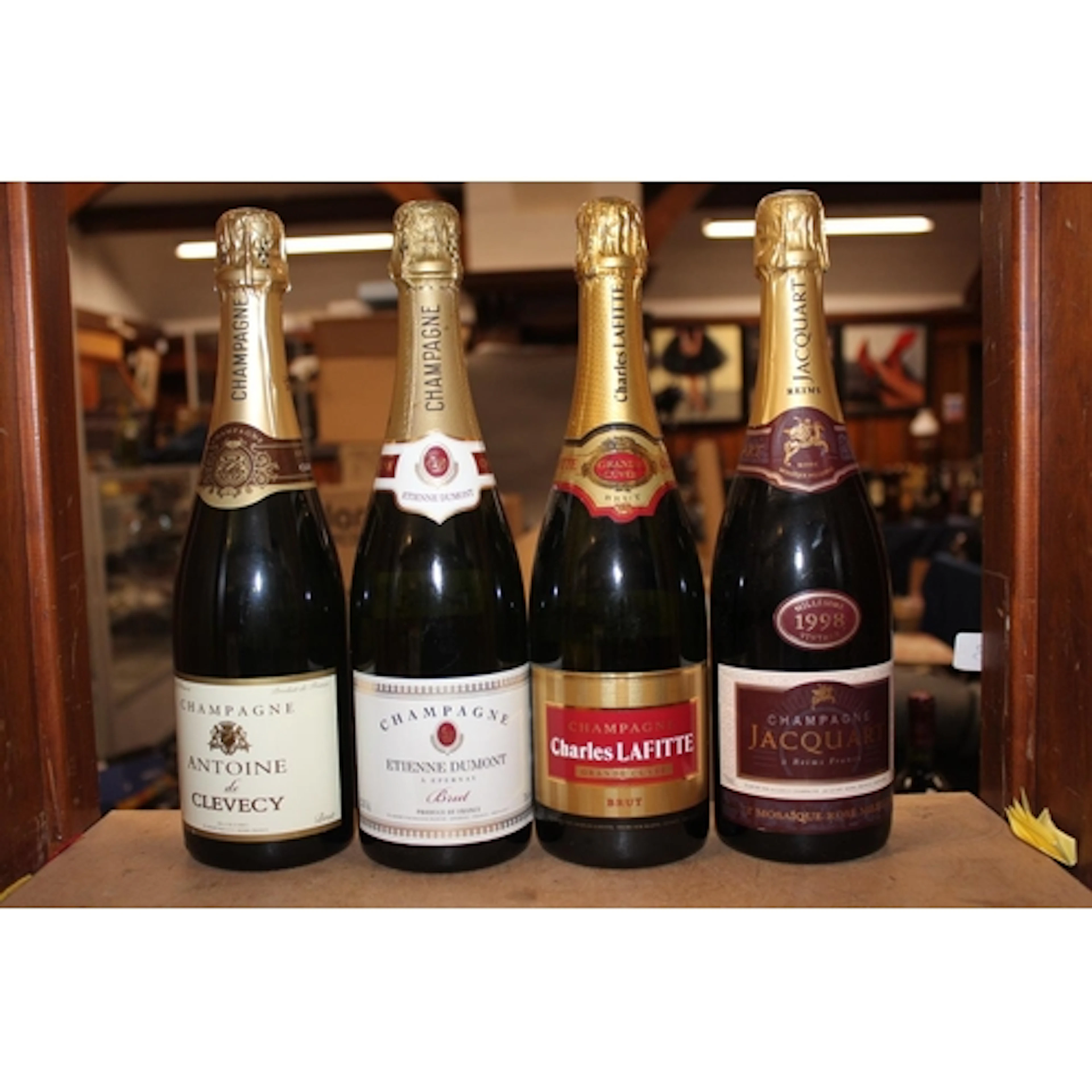 Four bottles of Champagne to include JACQUART 1998 Rose 12.5...
