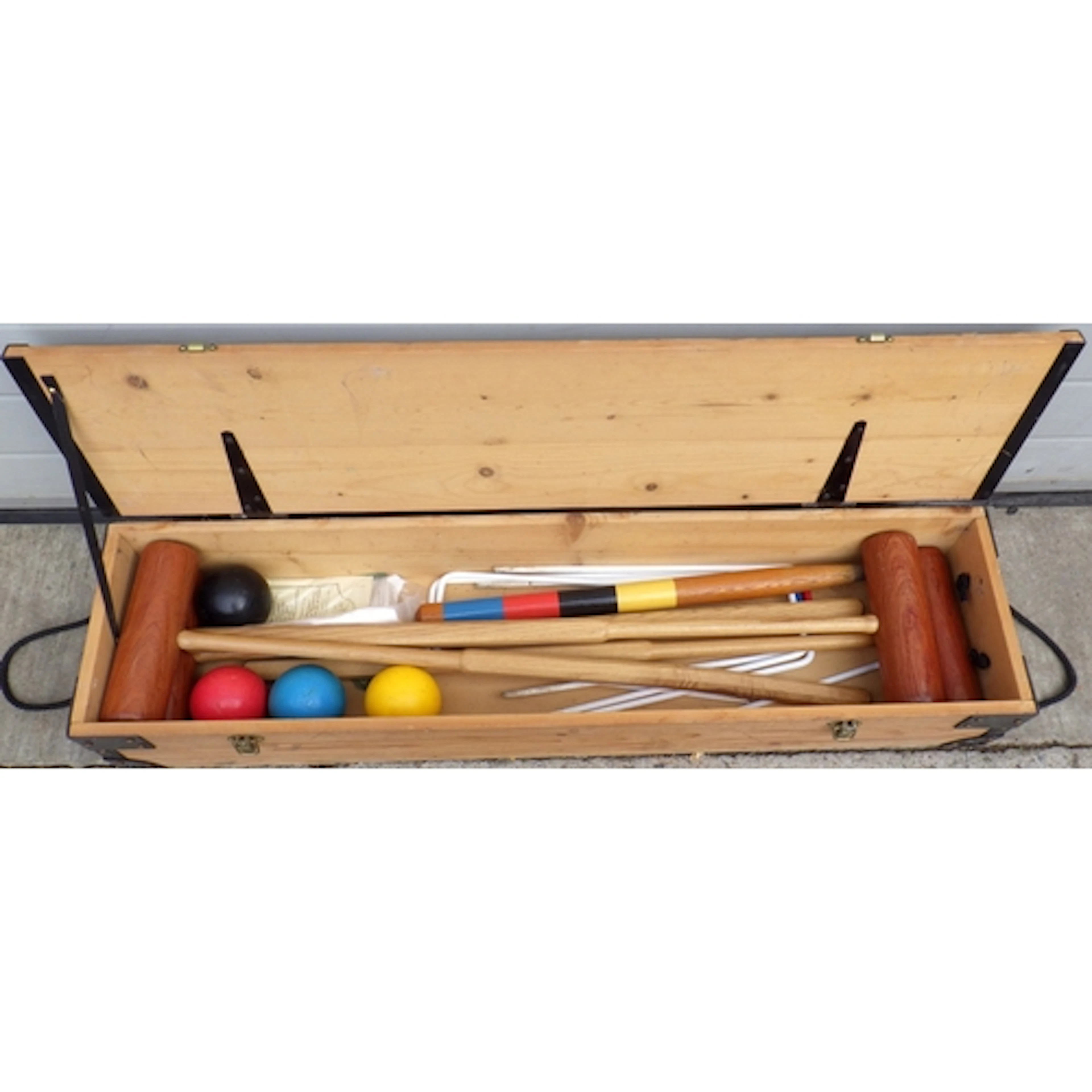 A modern croquet set