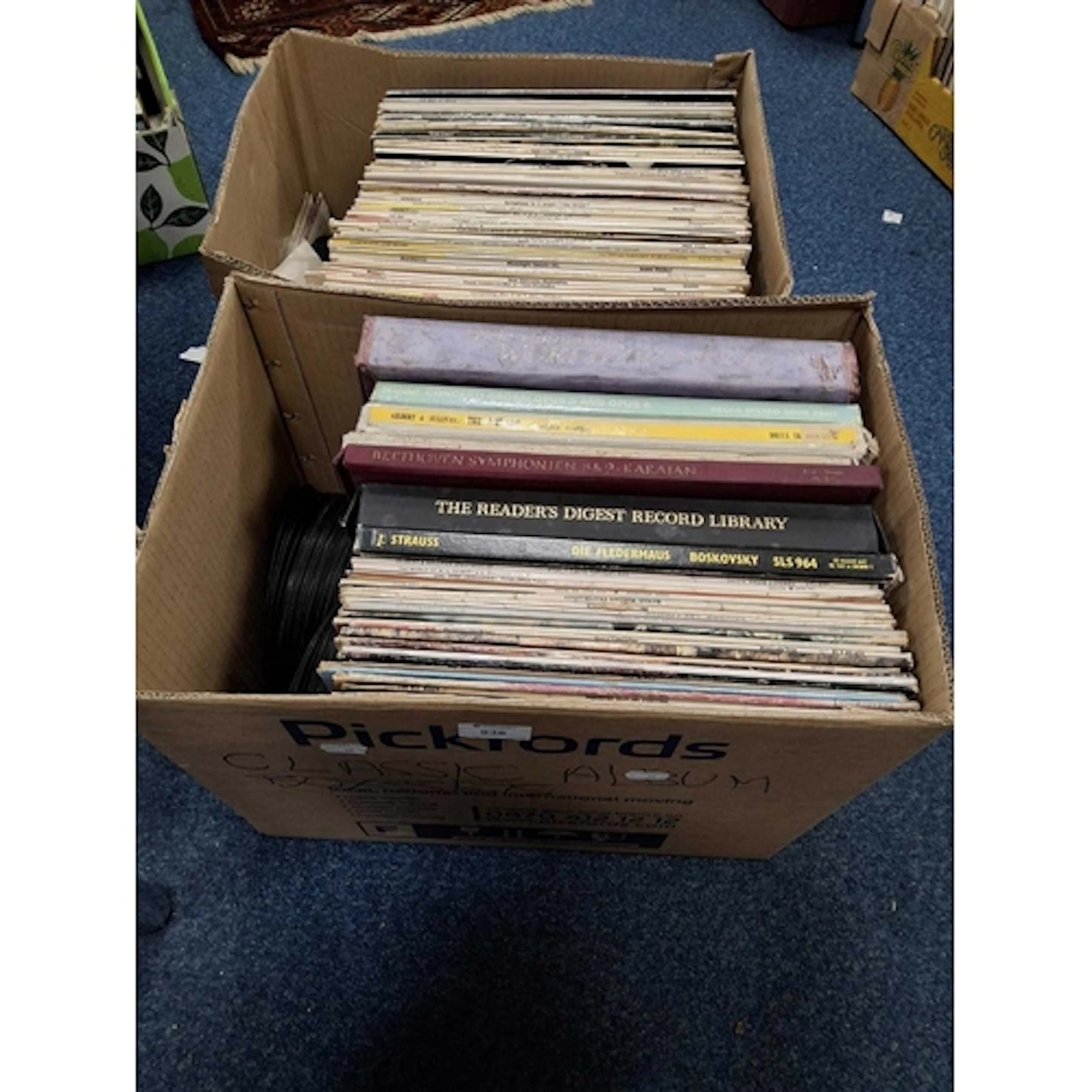 TWO BOXES OF VINYL RECORDS to include both 7" singles and al...