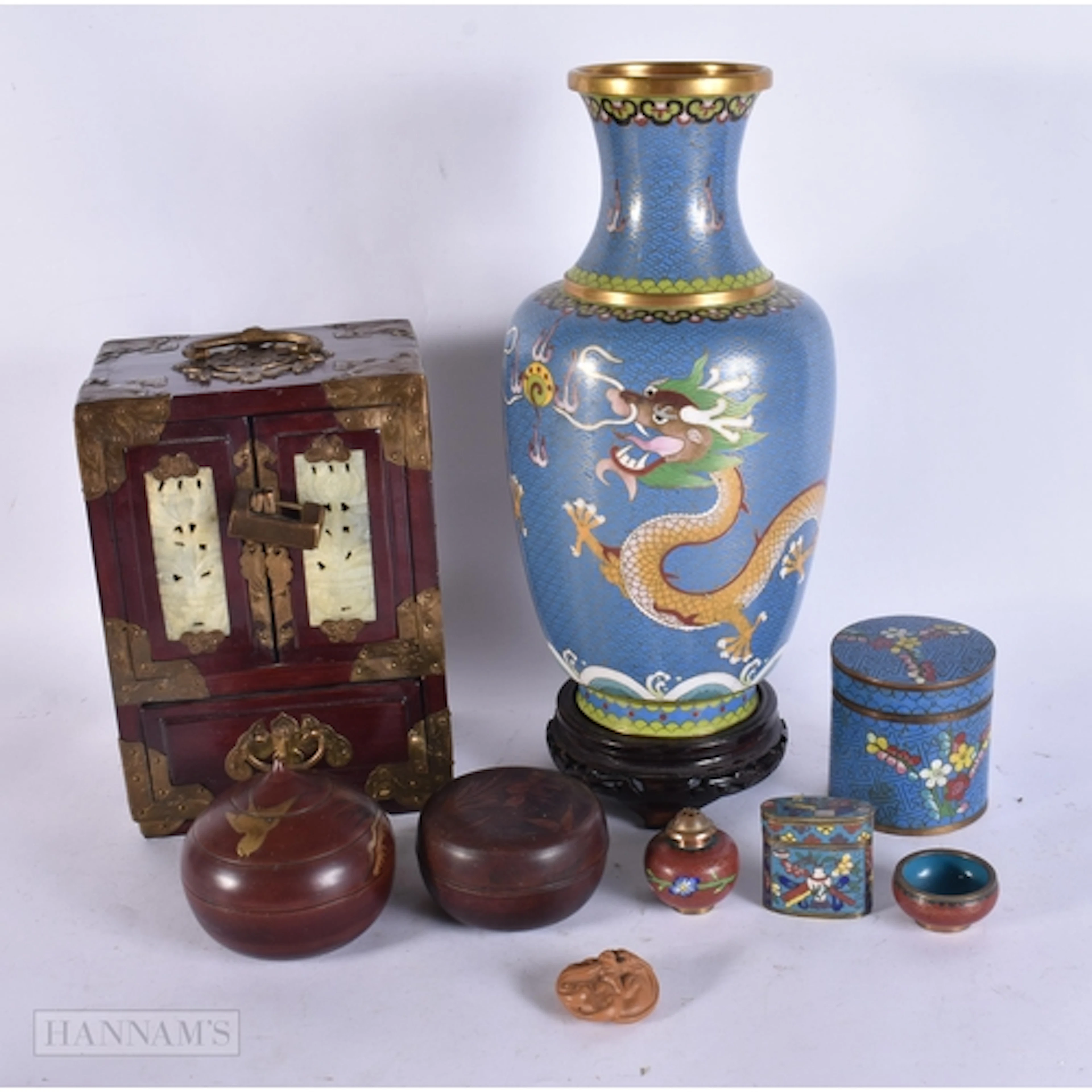 East Asian Antique Vintage Ornaments Inc Large Cloisonne Ena...