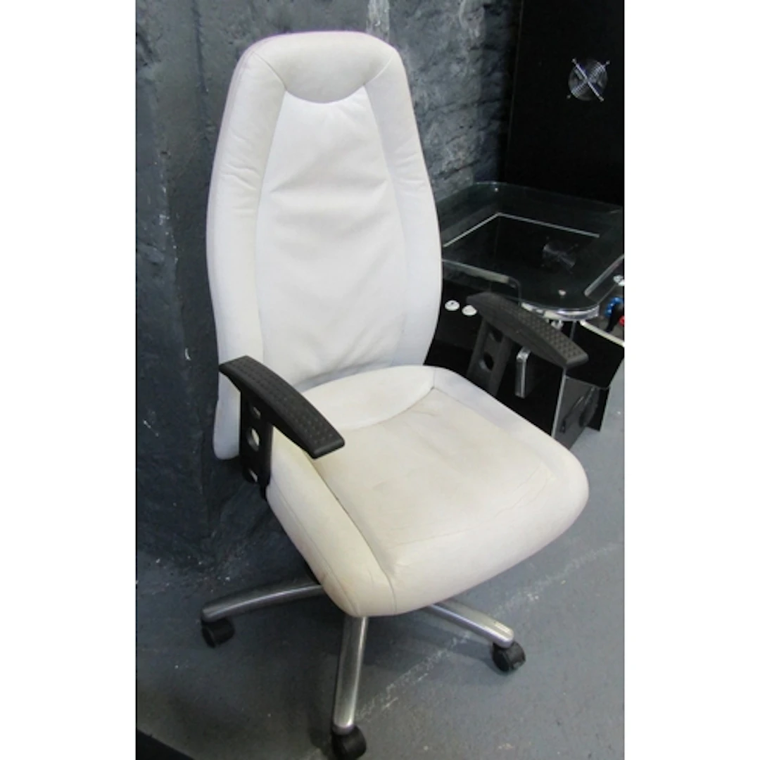 Leather Upholstered Desk Armchair Modern Form with Aluminium...