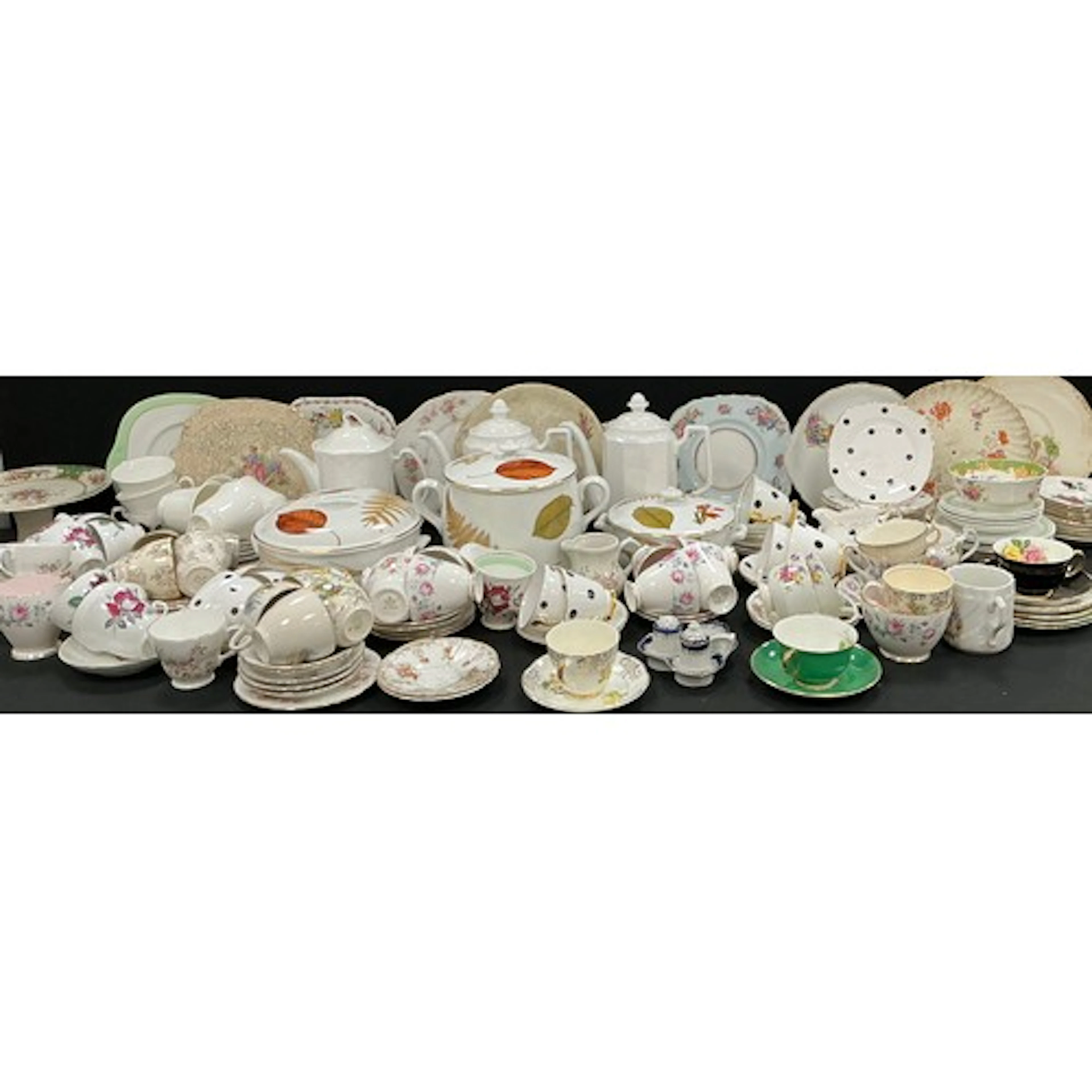 A café collection of China ware including, floral tea sets, ...