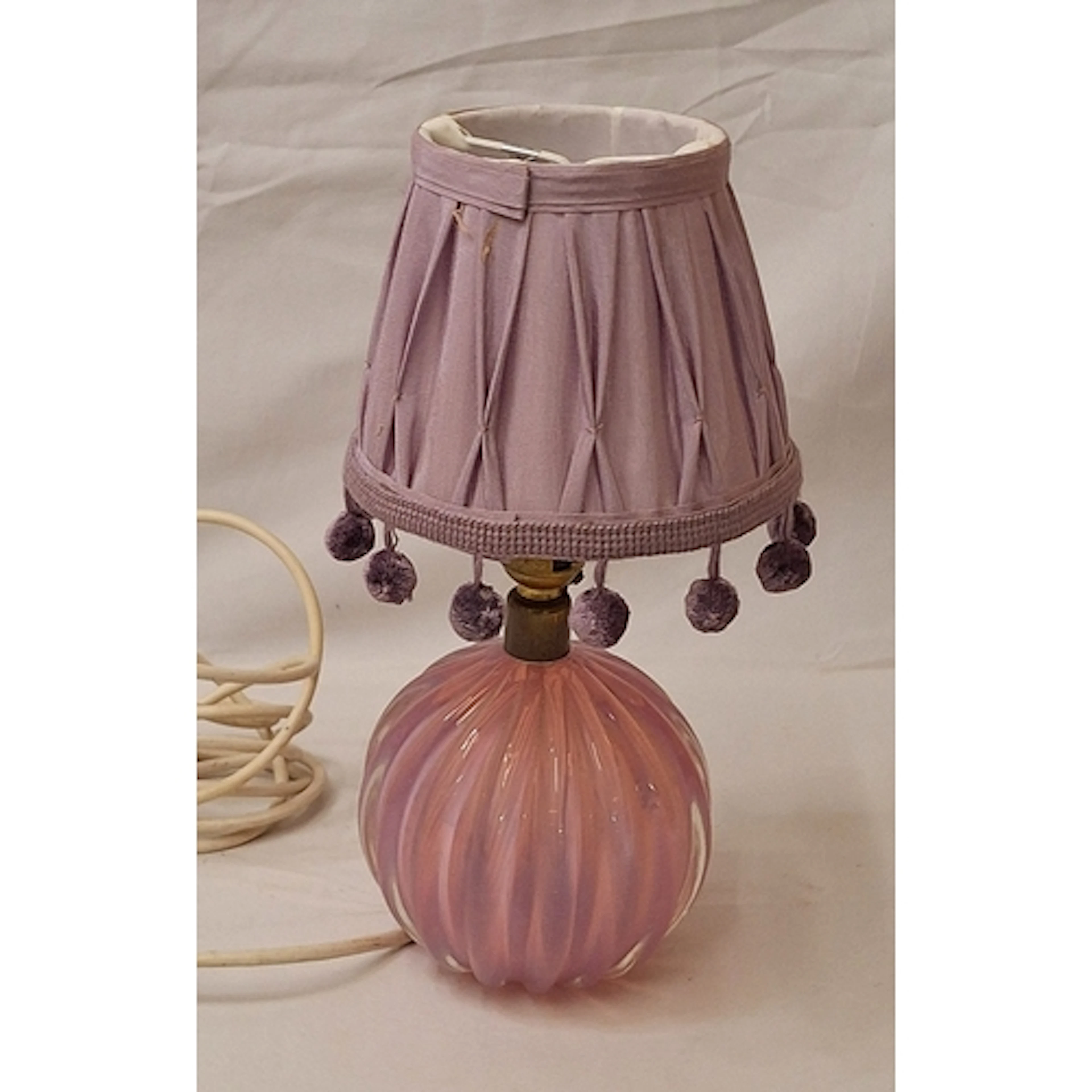 Vintage Murano Style Pink Opalescent lamp base (requires rew...