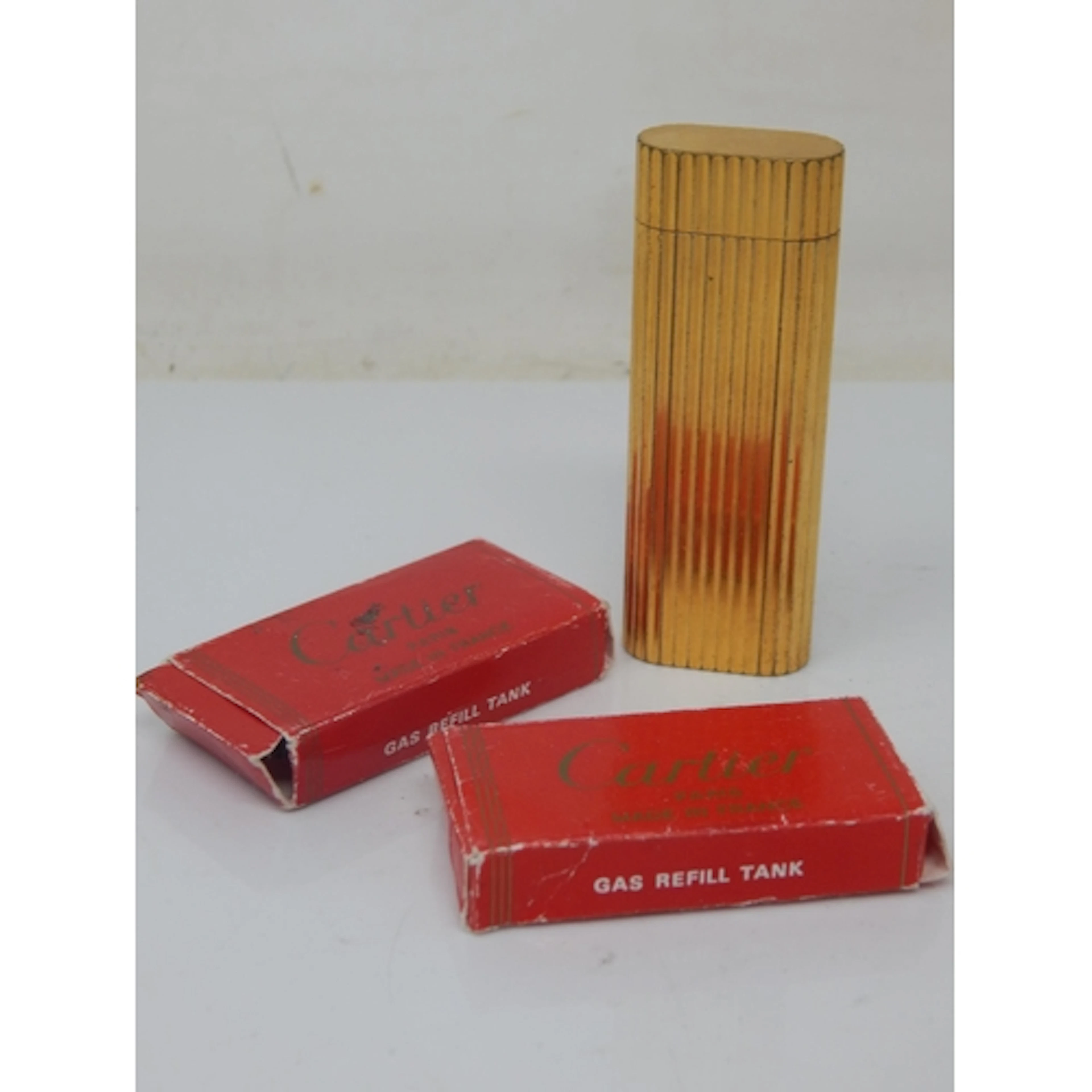 CARTIER, Paris: Gold Plated Lighter: Serial No. 37322 E, in ...