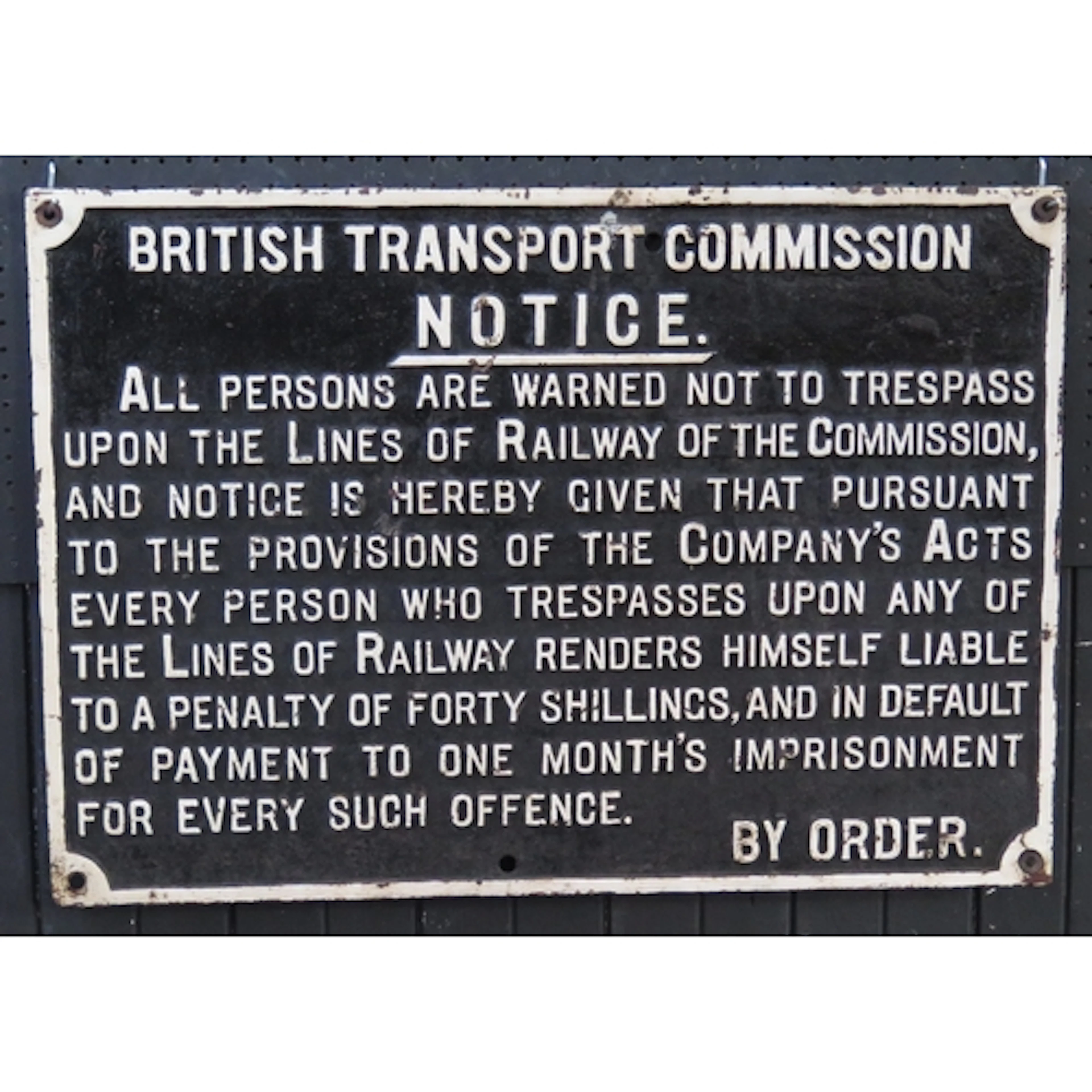 "British Transport Commission - Do Not Trespass" - a cast ir...