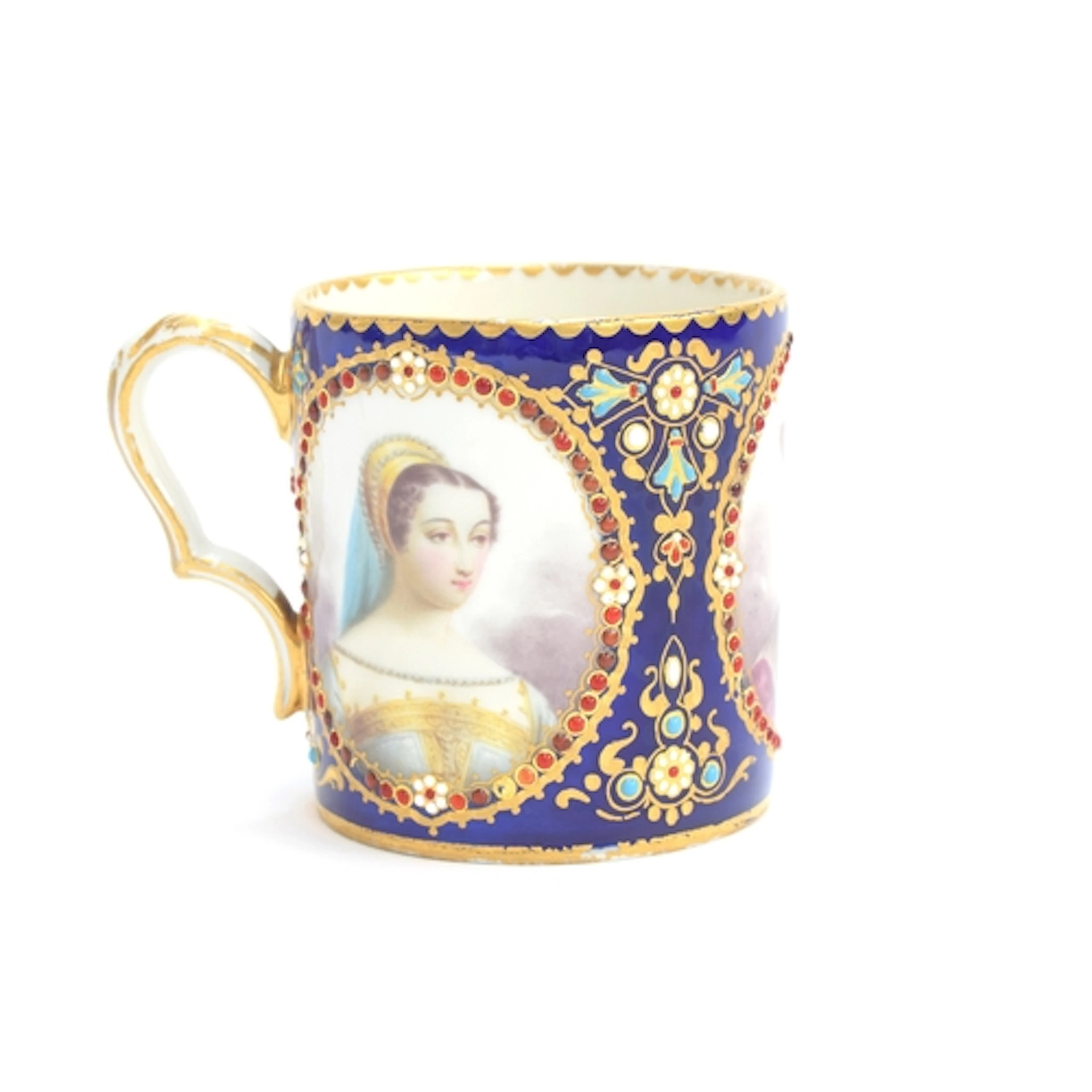 An 18th century Sevres porcelain coffee can c.1779, hand pai...