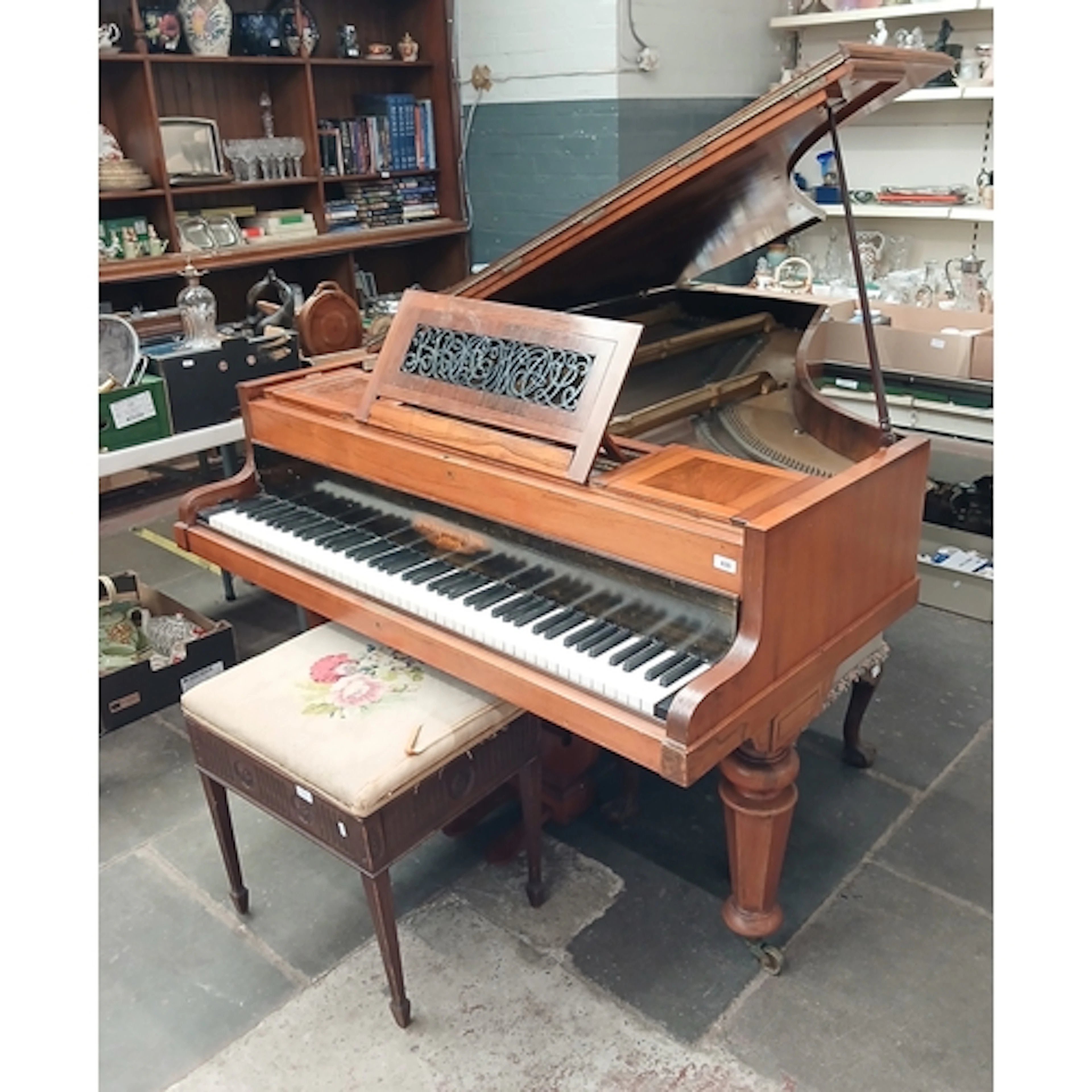 John Broadwood and Sons short grand piano with two associate...