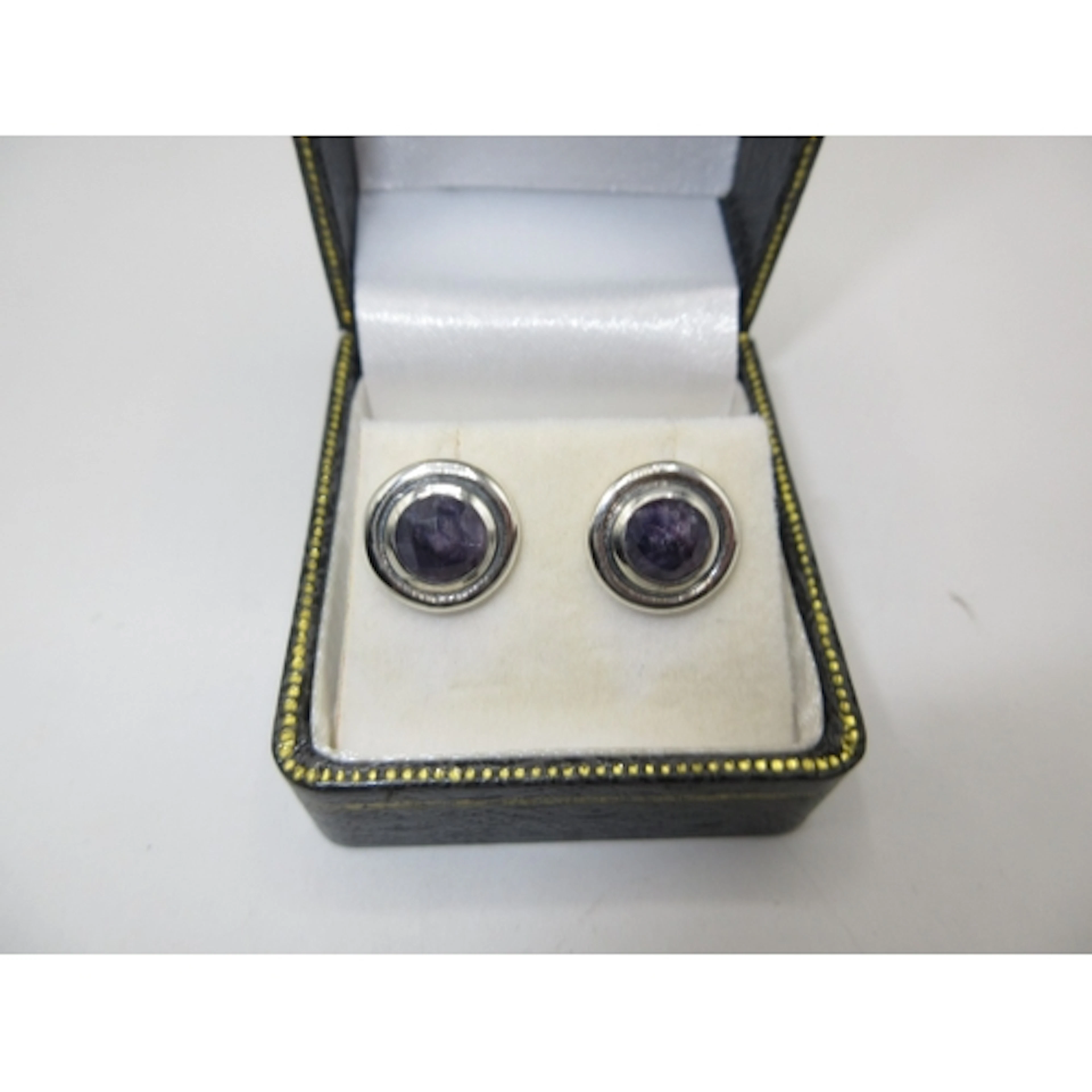 Silver Sapphire Quartz Earrings