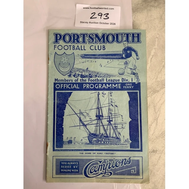 36/37 Portsmouth v Middlesbrough Football Programme: Good co...