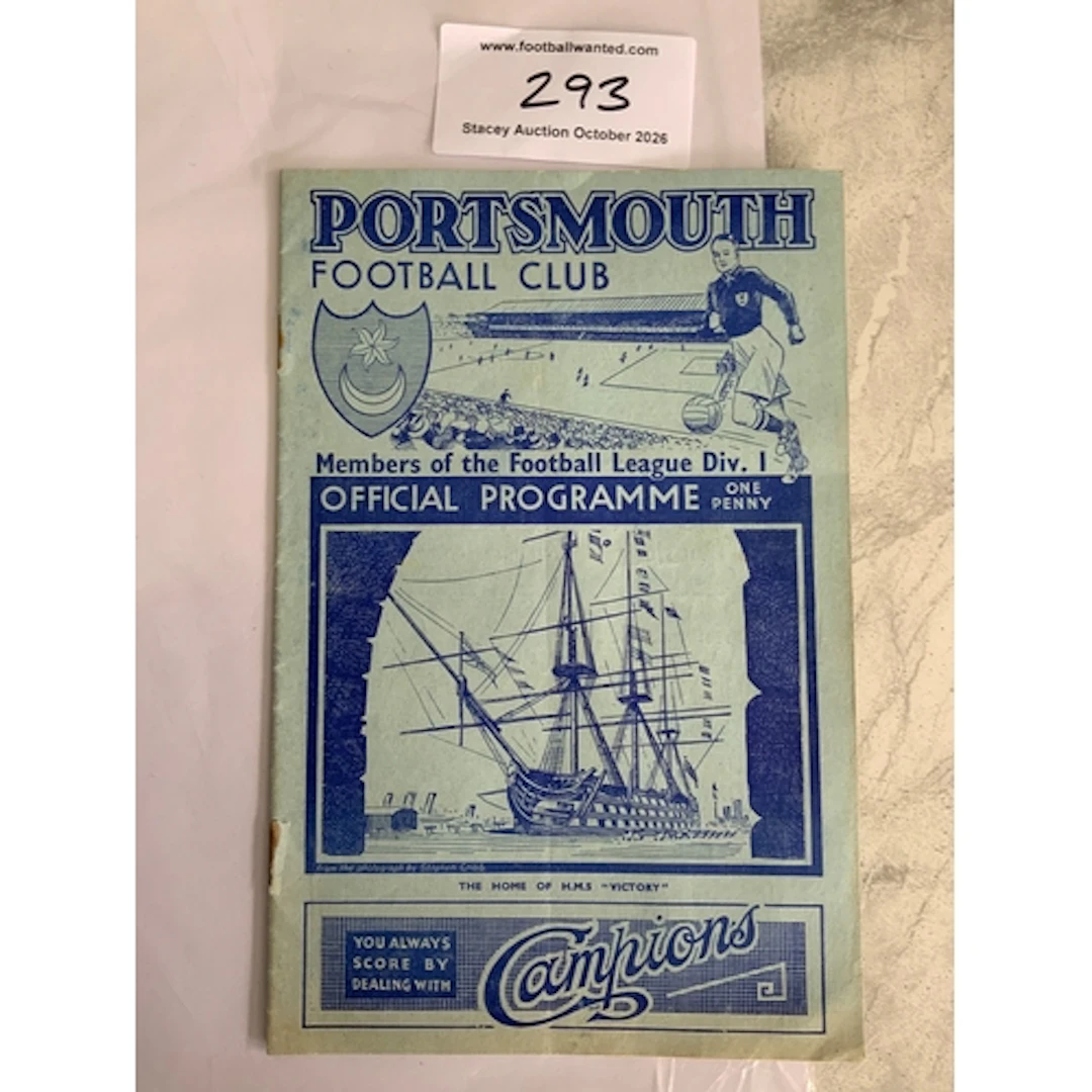 36/37 Portsmouth v Middlesbrough Football Programme: Good co...