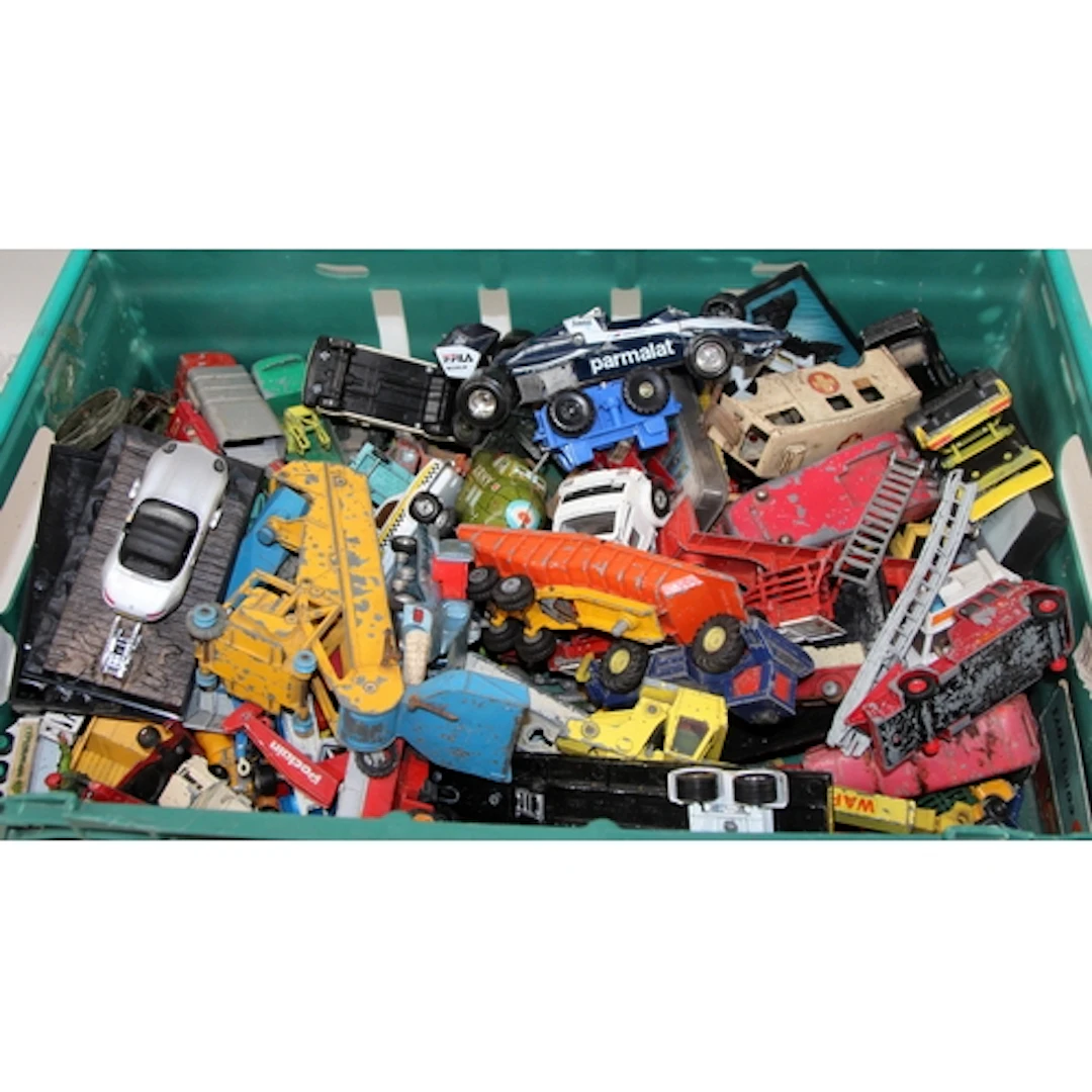 Very large collection of vintage play worn die-cast model ve...