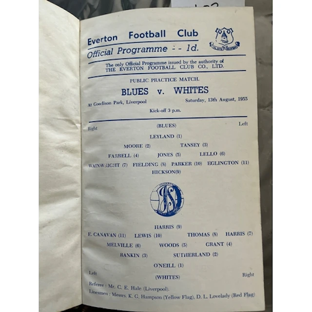 Everton Bound Volumes Of Football Programmes: 55/56 volume h...