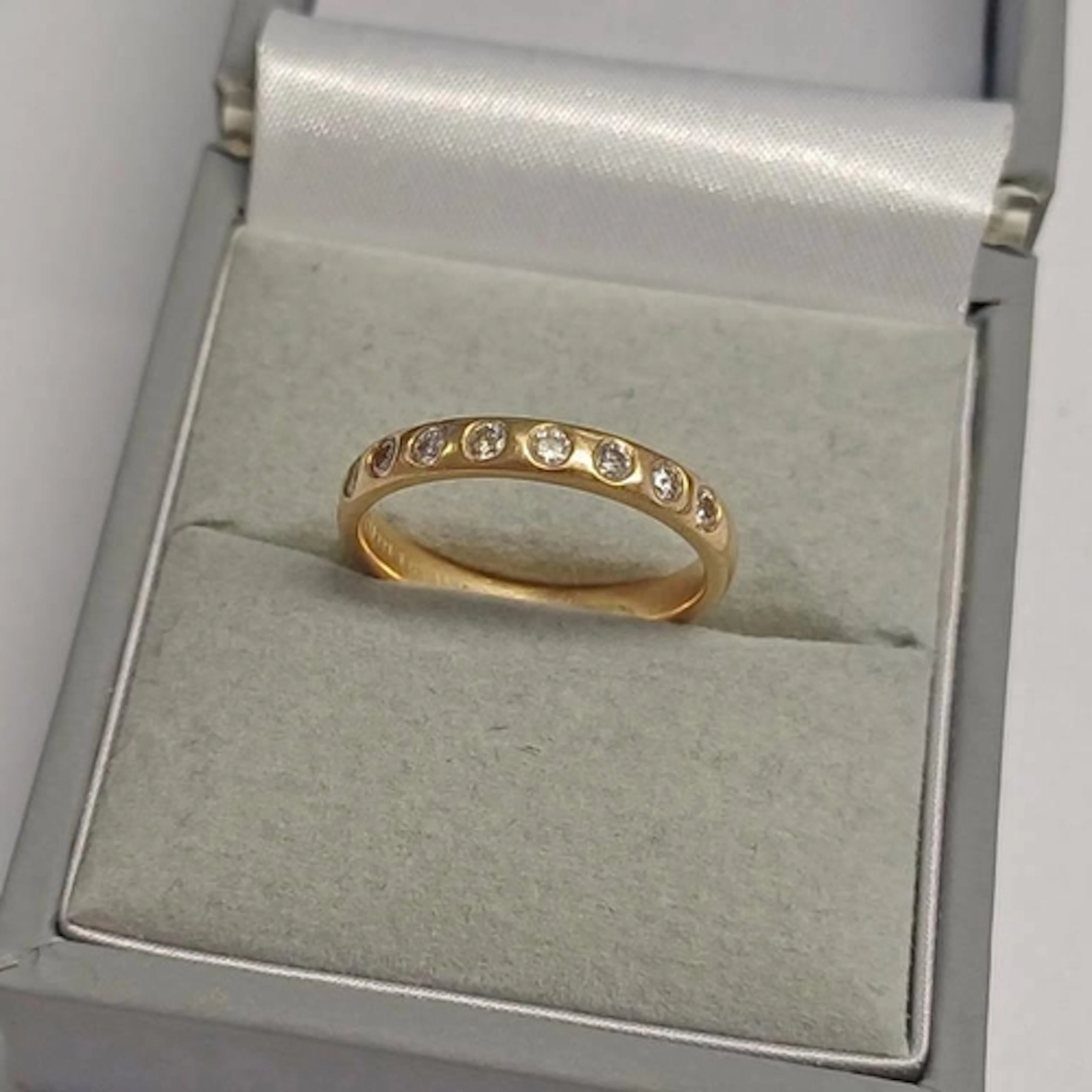 TIFFANY & CO 18CT GOLD DIAMOND HALF HOOP ETERNITY RING - 3.0...