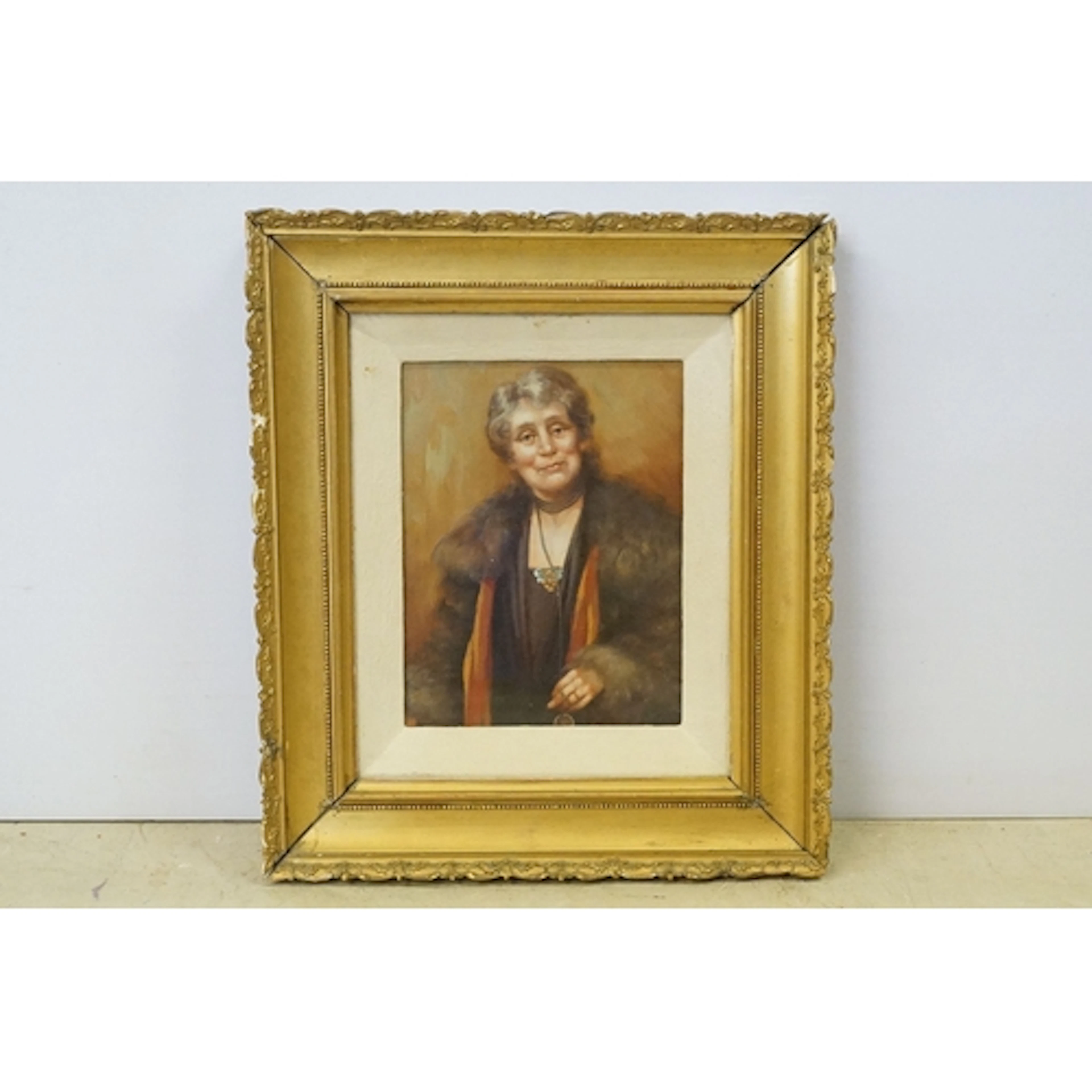 Gilt framed portrait of Emmeline Pankhurst (leader of Britis...