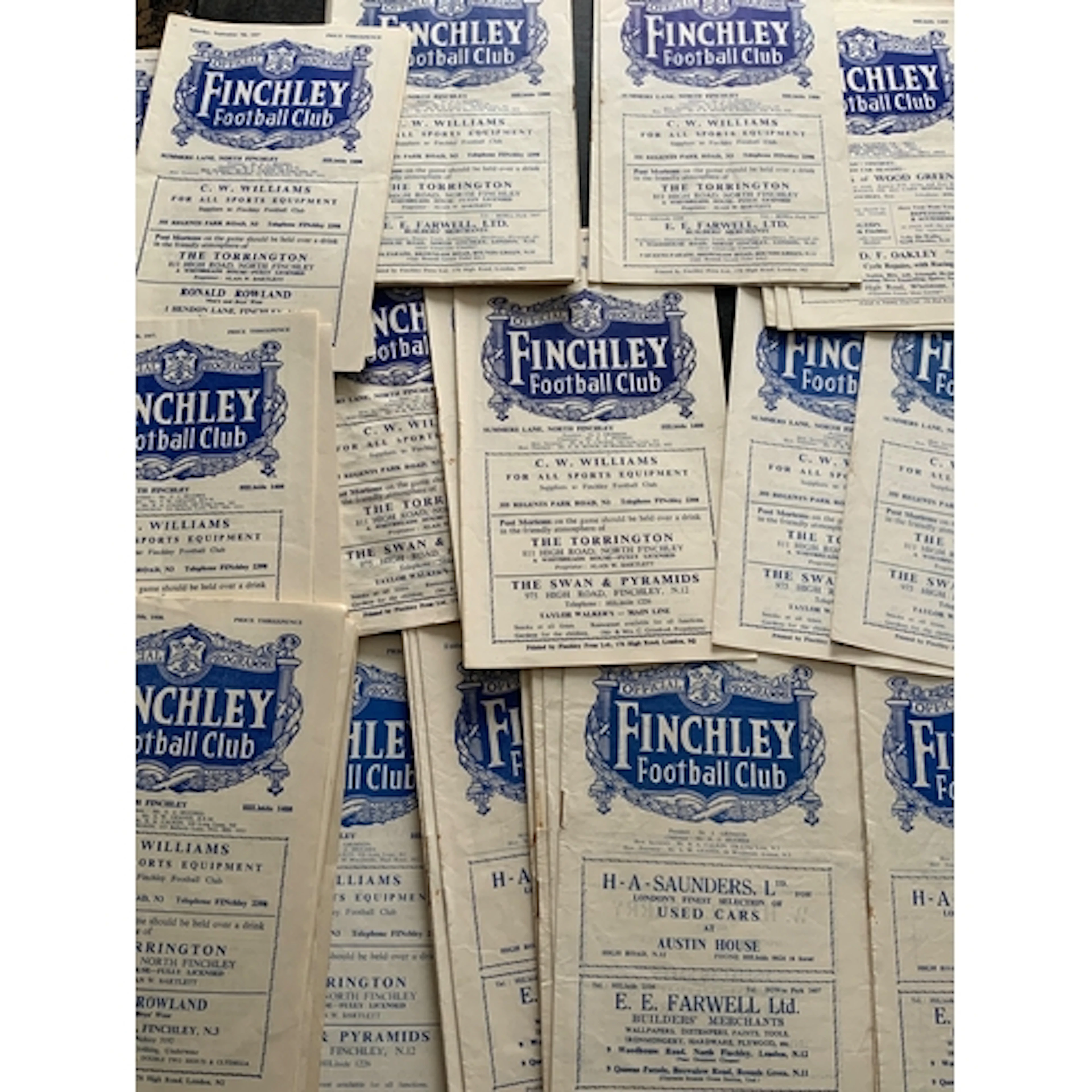 Finchley Home Football Programmes: From 1952 - 1966 with the...