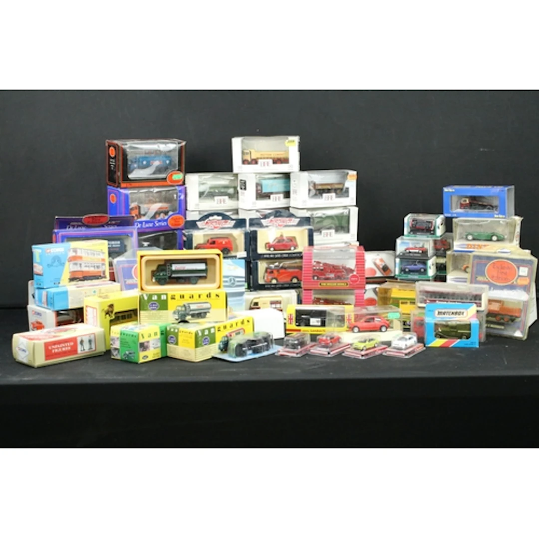 Around 55 boxed / cased / carded diecast models to include v...
