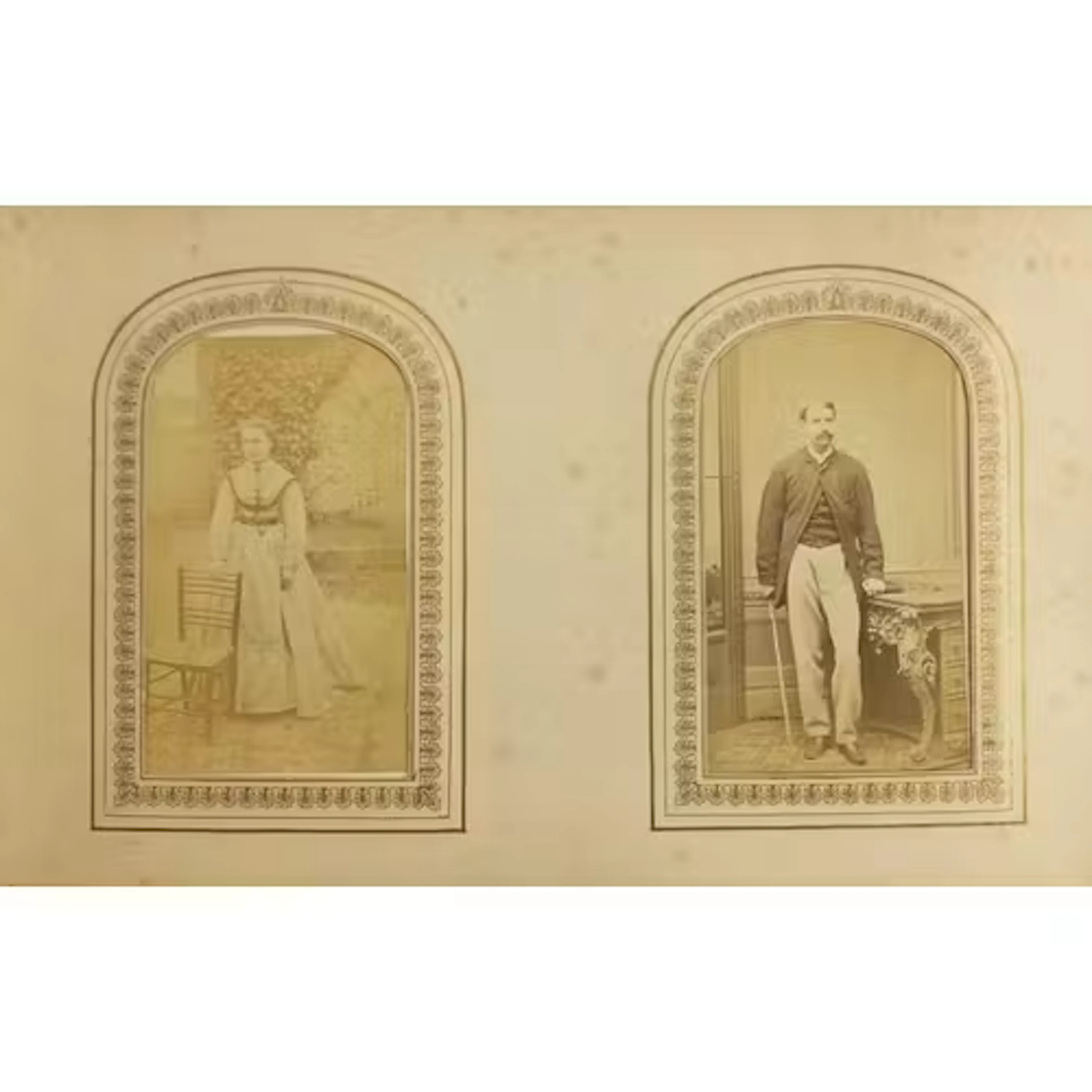 19th century mother of pearl album with engraved gilt clasps...